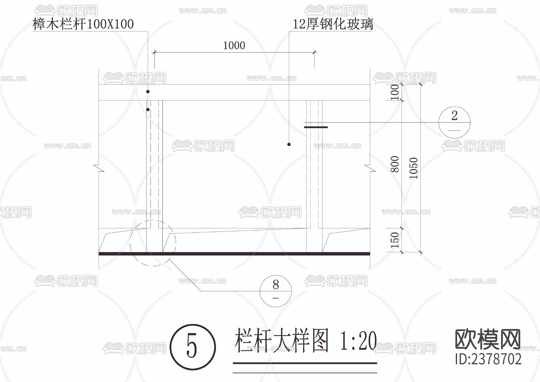 现代景观亭详图节点大样下载（渲染图4）