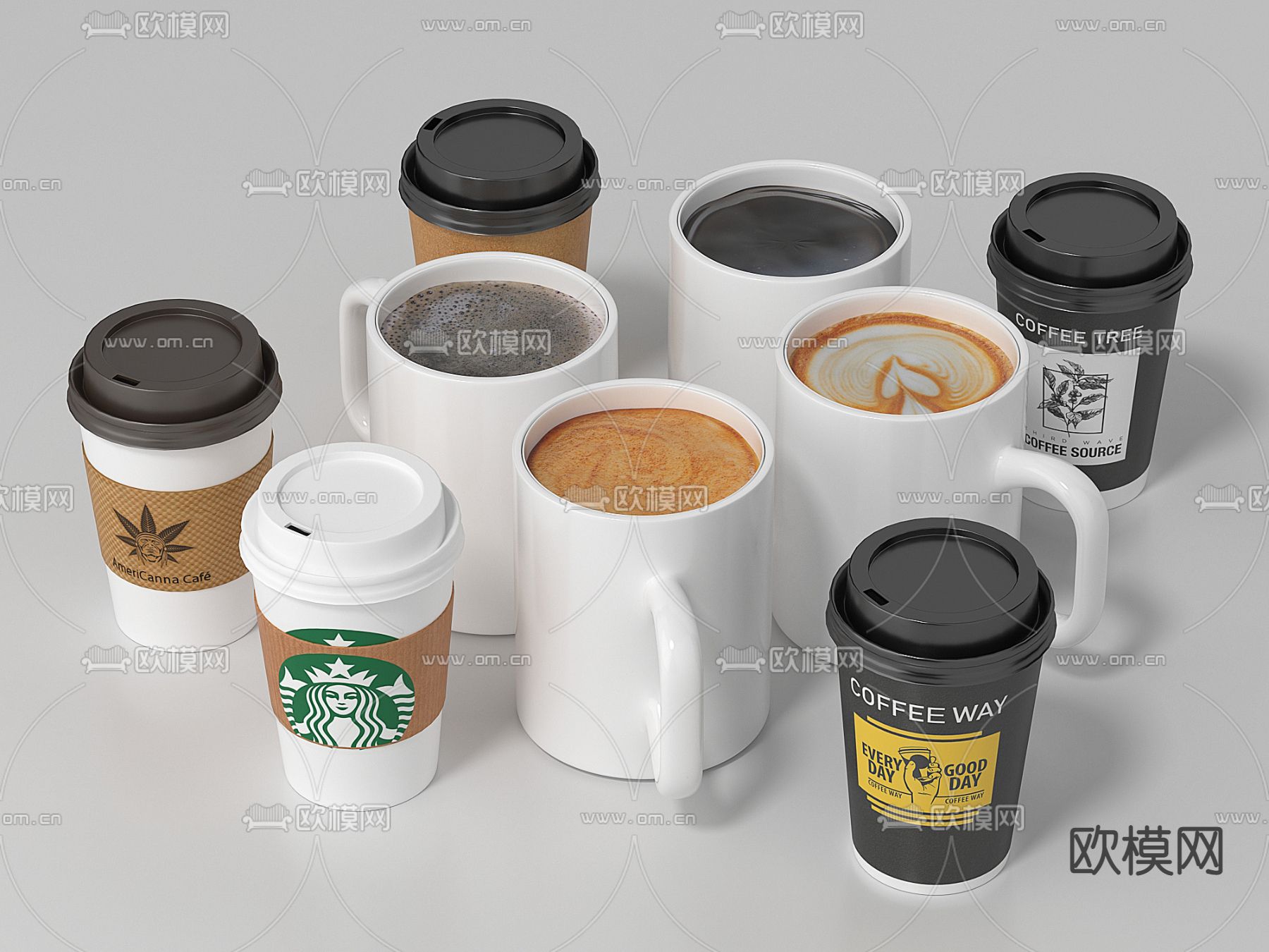 咖啡杯 马克杯 咖啡3d模型下载