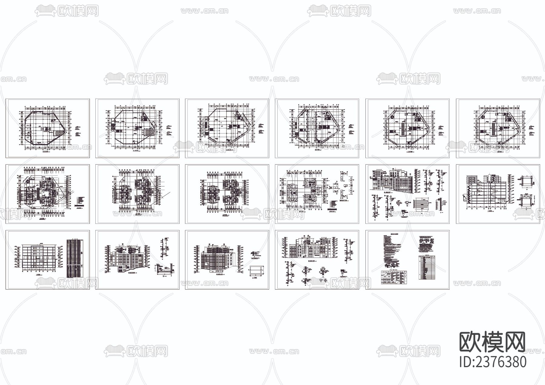 大型农贸市场CAD施工图下载（渲染图1）