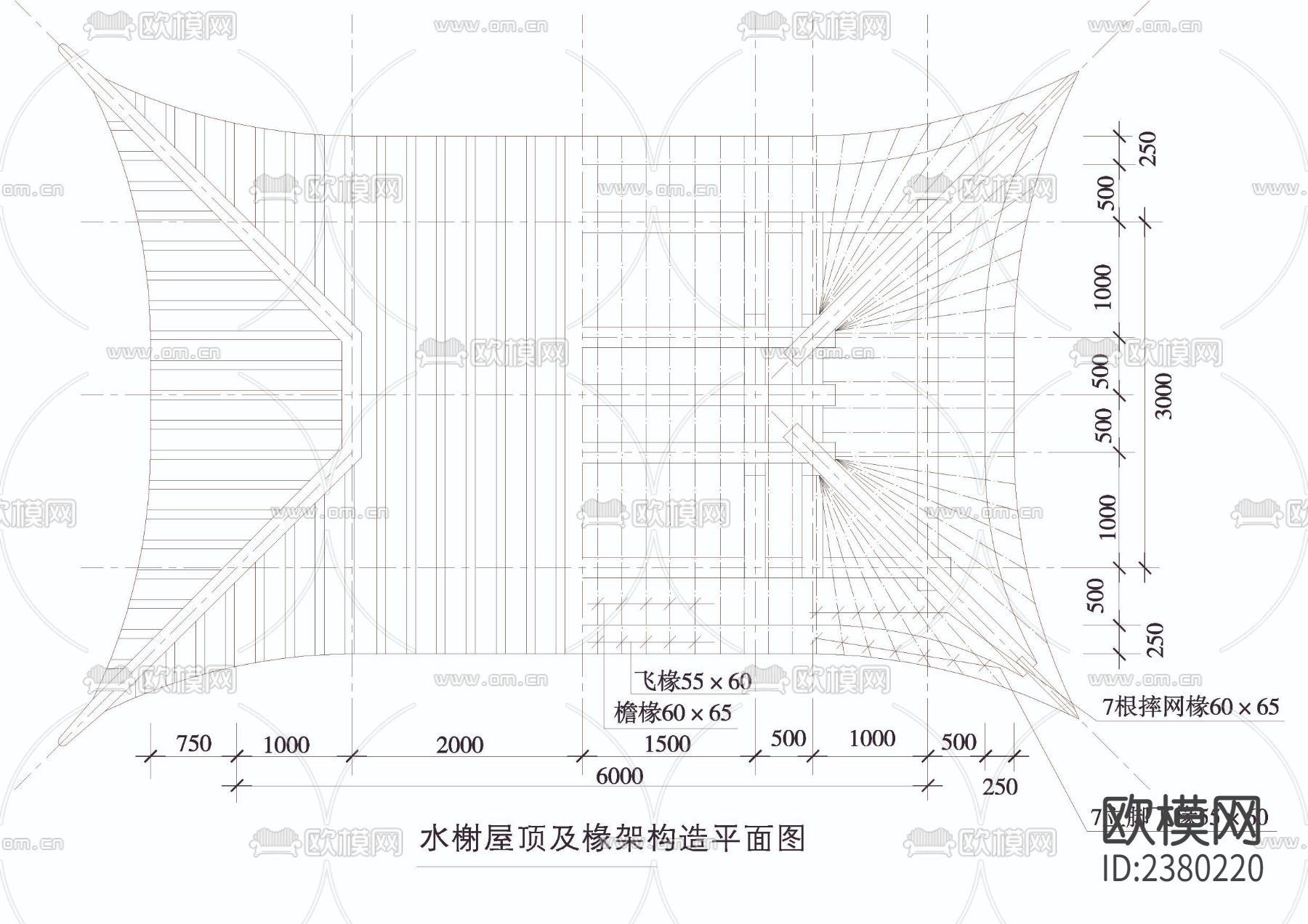 水榭详图CAD施工图下载（渲染图4）