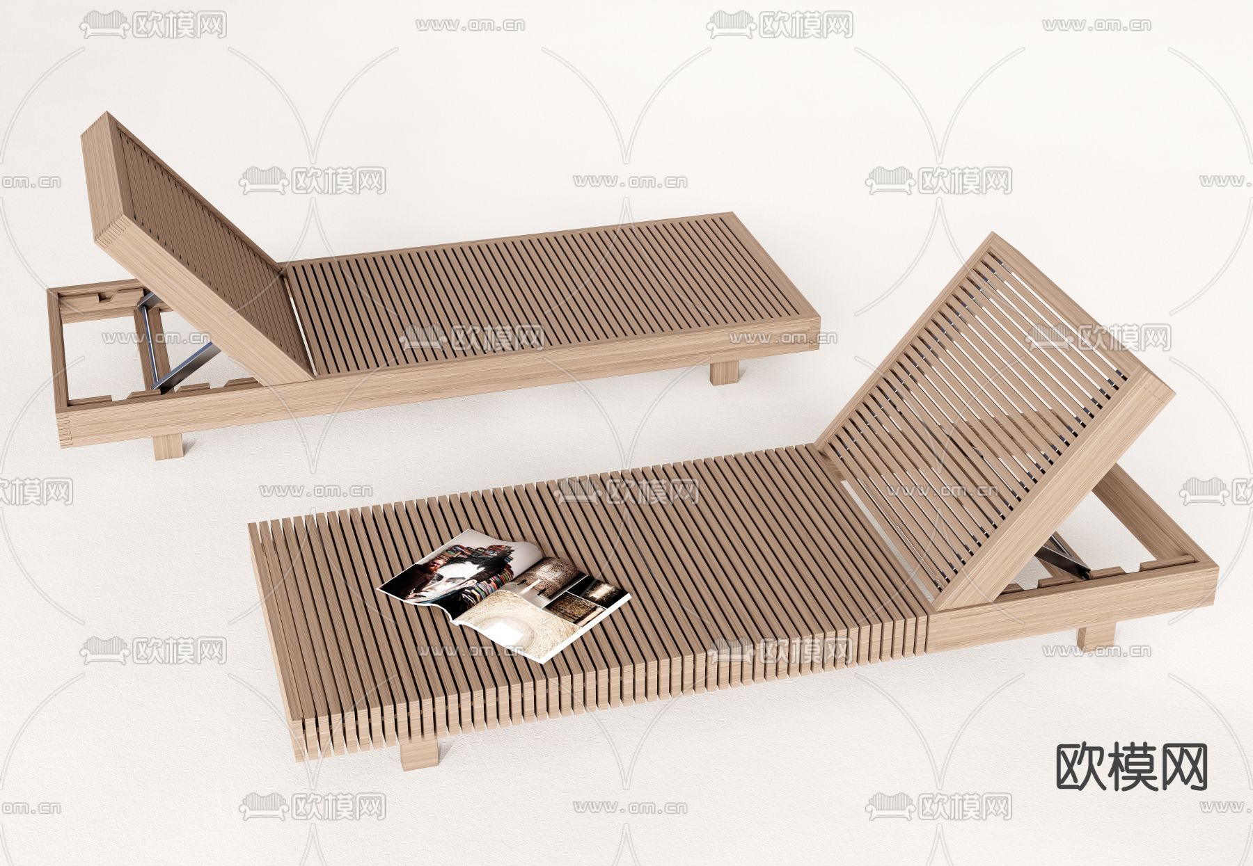 户外躺椅 沙滩躺椅3d模型下载