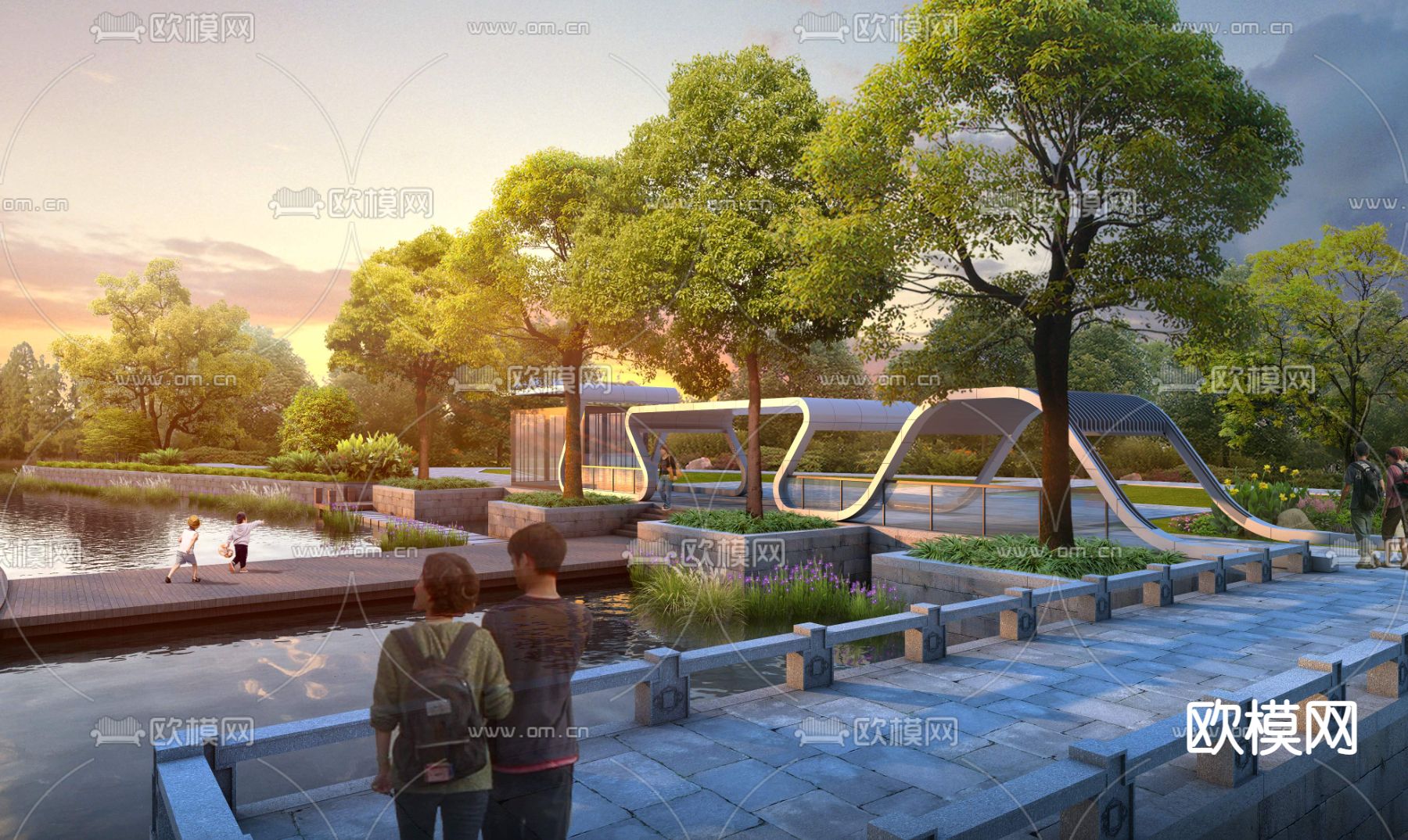 公园景观psd下载