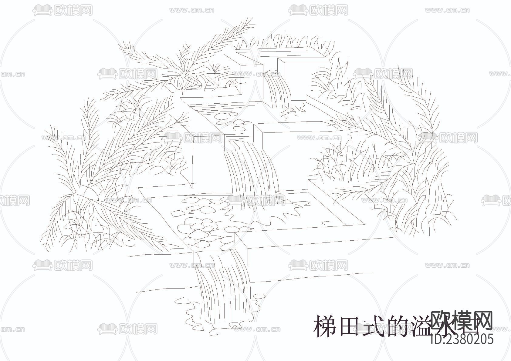 水景CAD施工图下载（渲染图4）