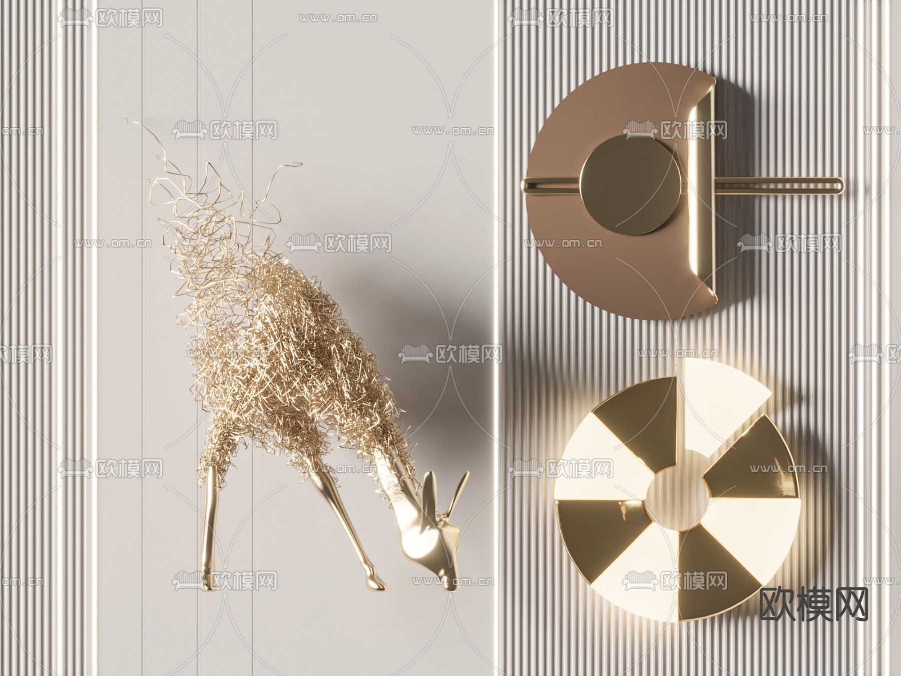 金属墙饰挂件 摆件3d模型下载