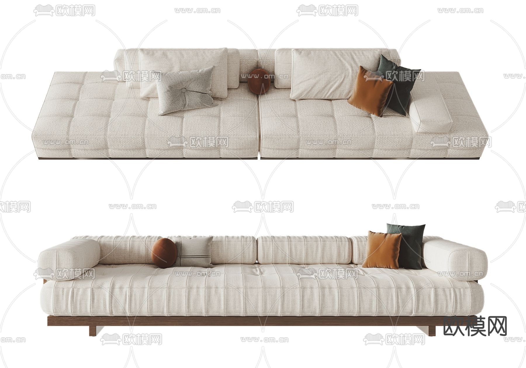 侘寂布艺沙发 软体沙发3d模型下载