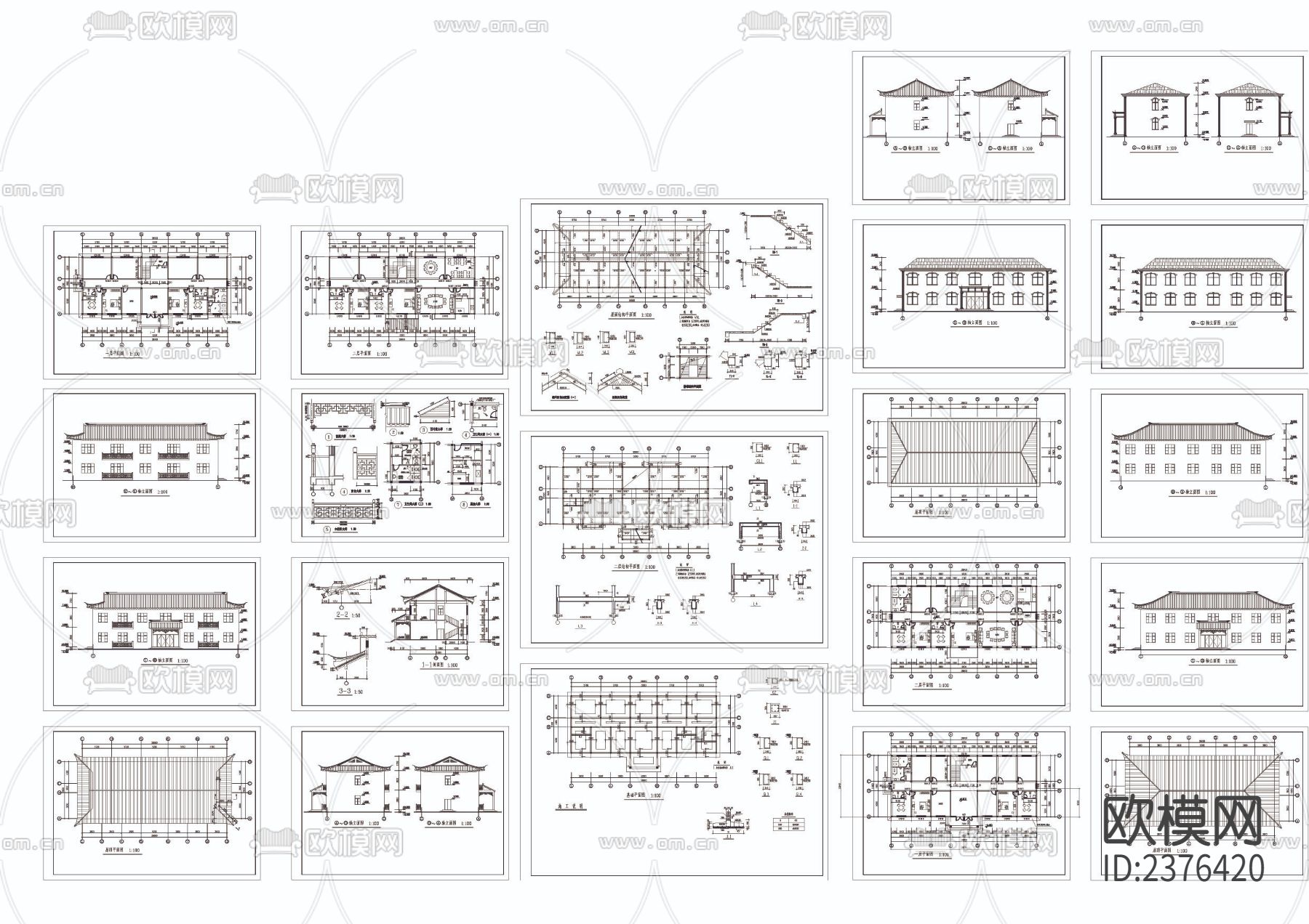 检查院拘留所CAD施工图下载（渲染图1）