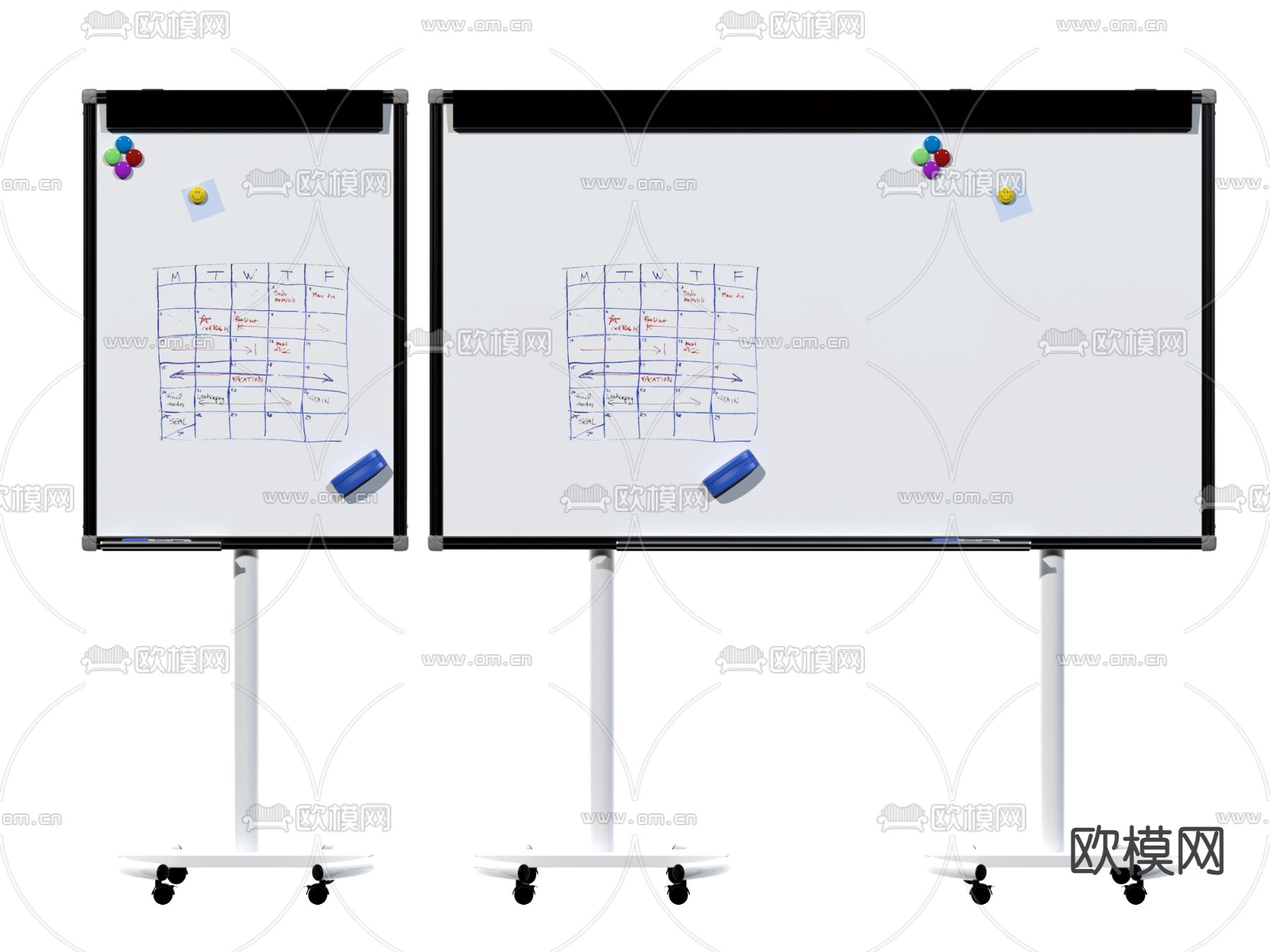 现代办公白板su模型下载