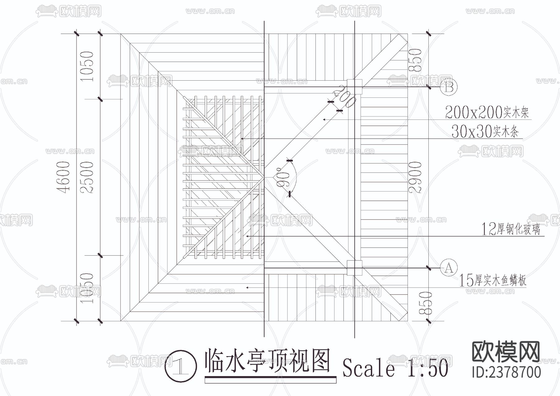 临水方亭详图节点大样下载（渲染图3）