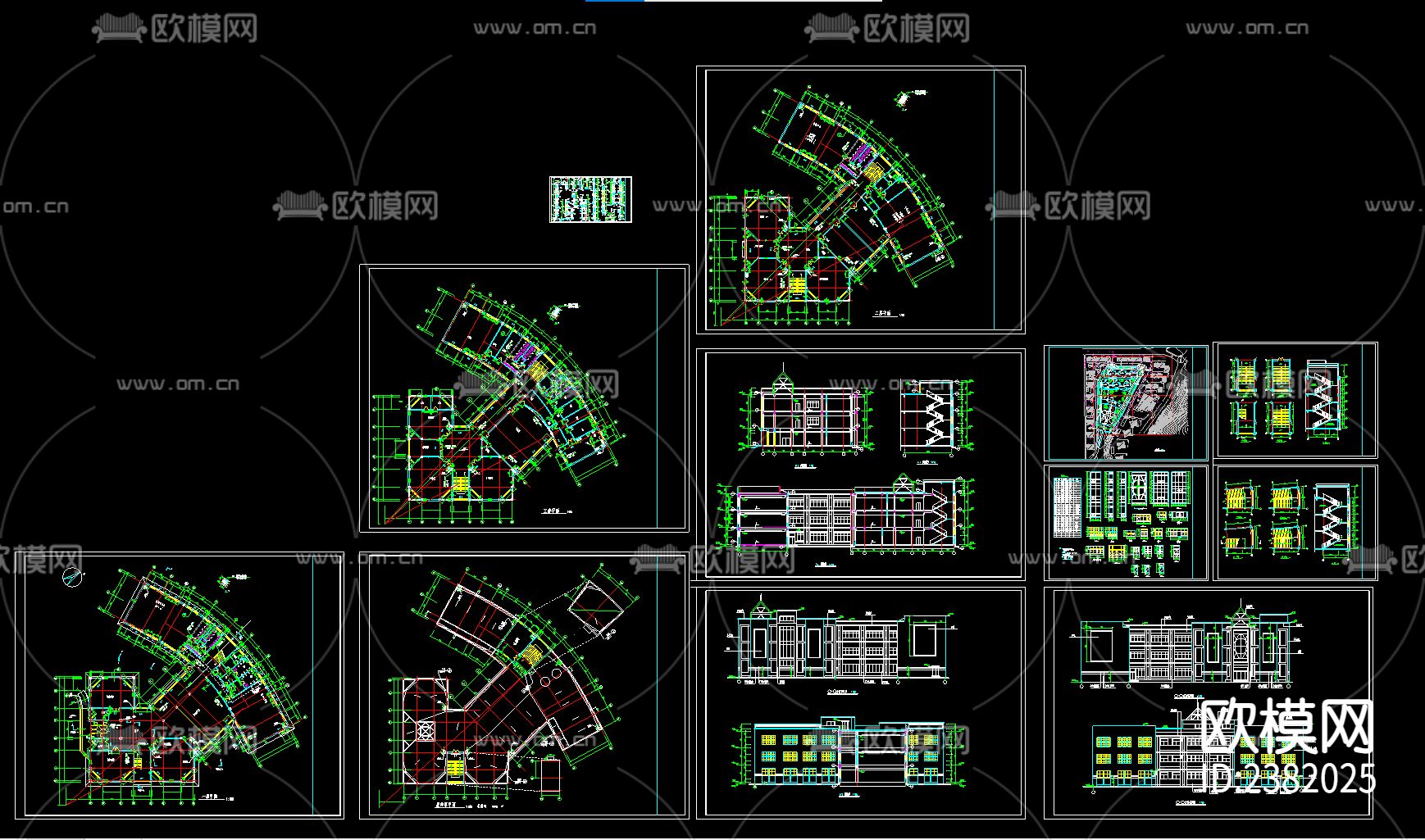 三层少儿图书馆建筑设计CAD施工图下载（渲染图1）