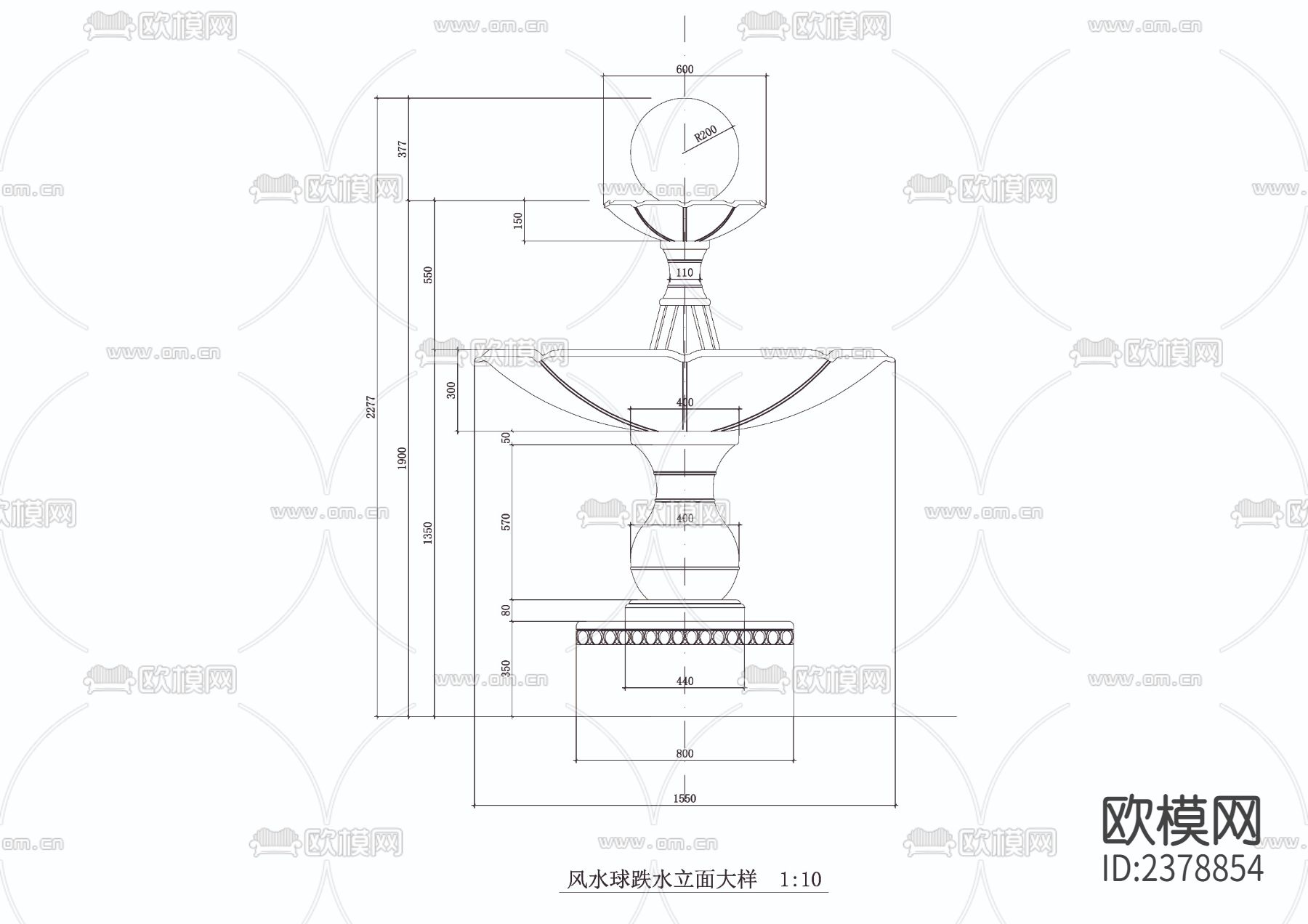 风水球及八卦铺装节点大样下载（渲染图3）