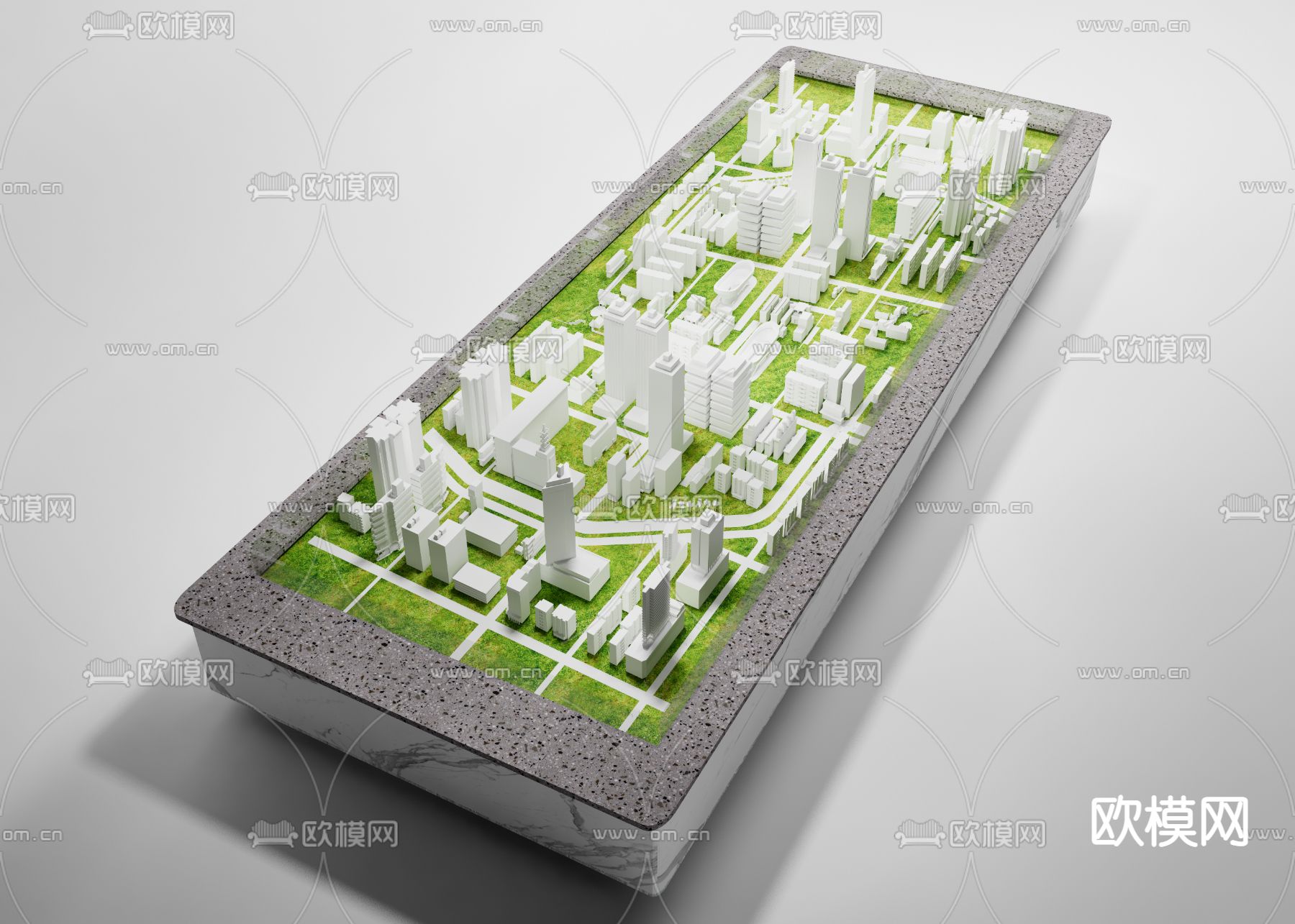 现代售楼处沙盘su模型下载（渲染图1）