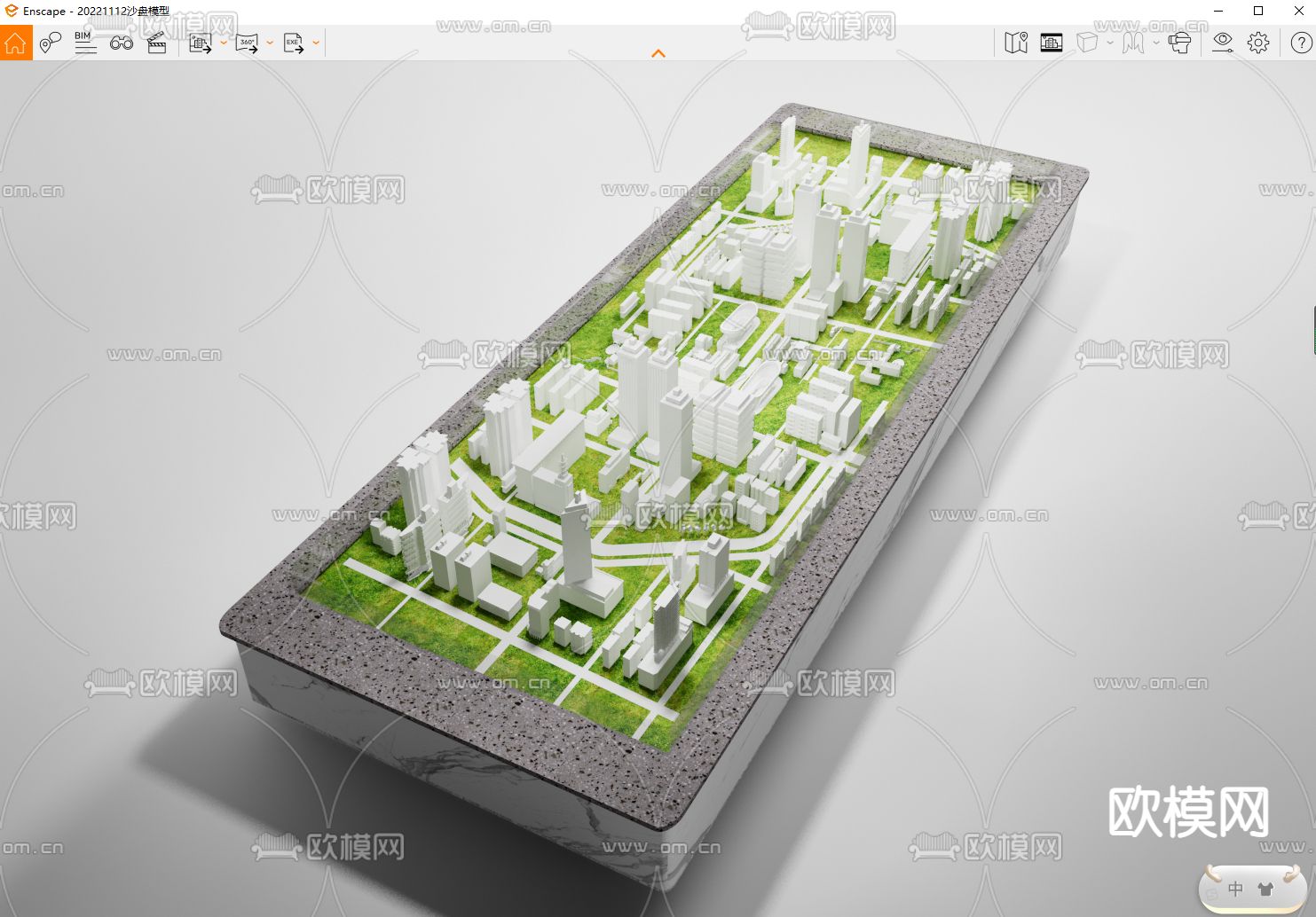 现代售楼处沙盘su模型下载（渲染图3）