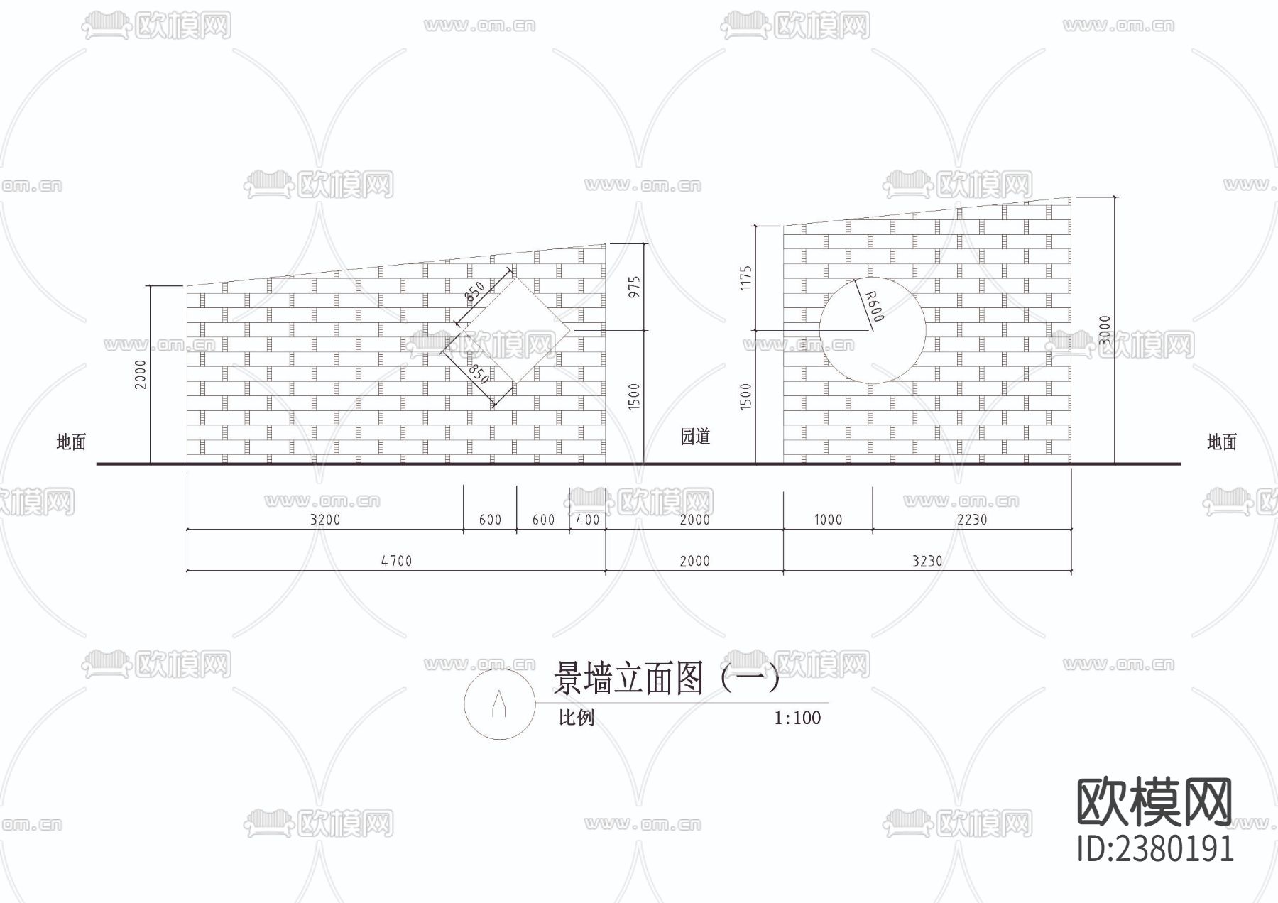 18套景墙CAD施工图下载（渲染图10）