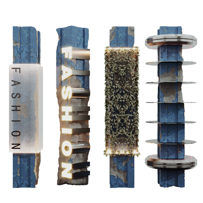  工业风潮牌装饰柱子su模型 