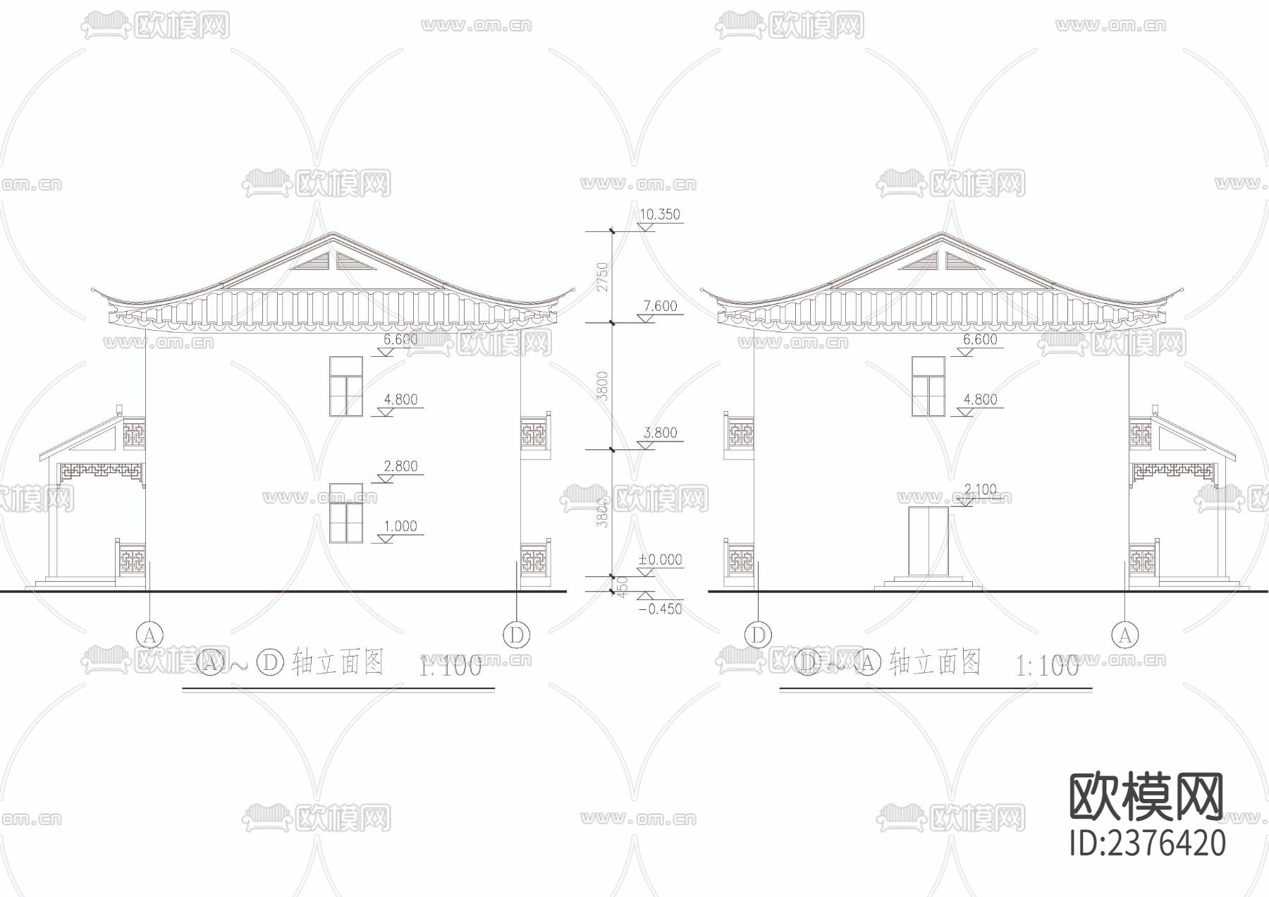 检查院拘留所CAD施工图下载（渲染图4）