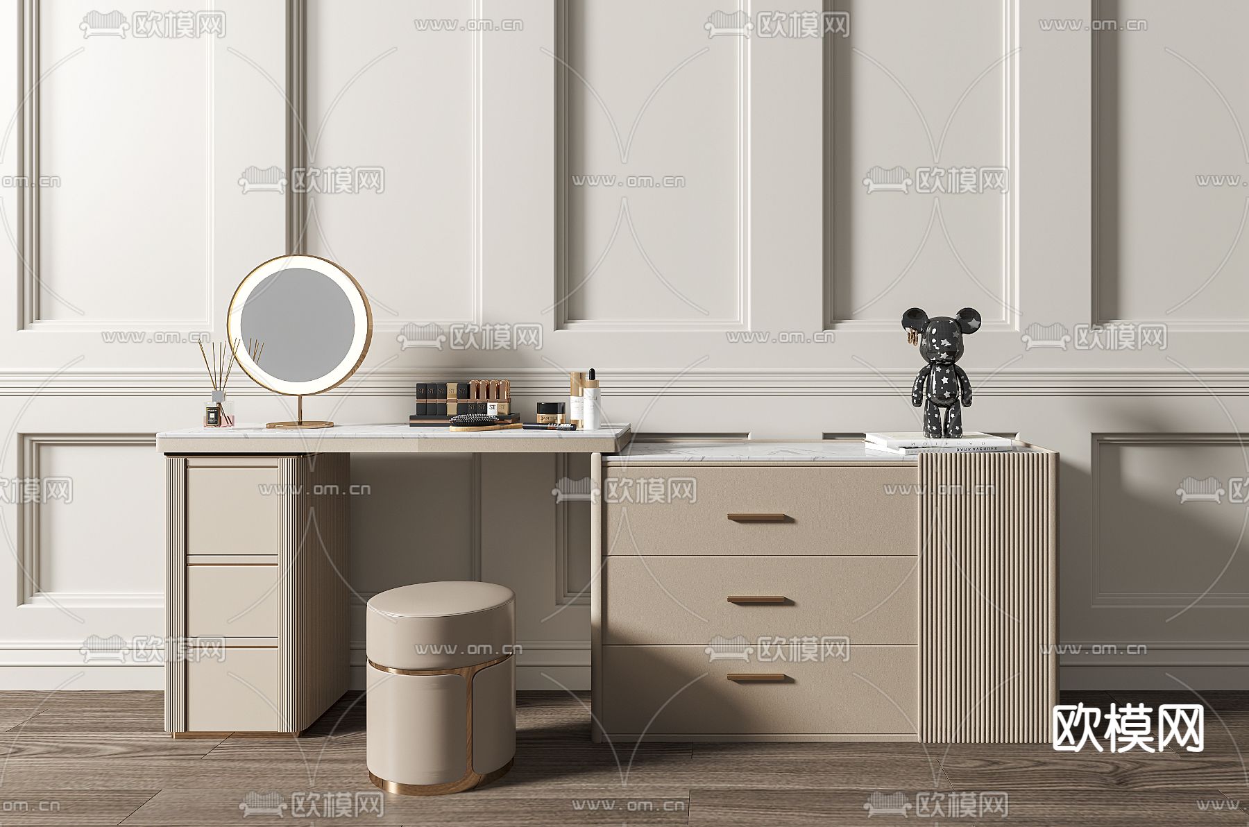 现代梳妆台3d模型下载