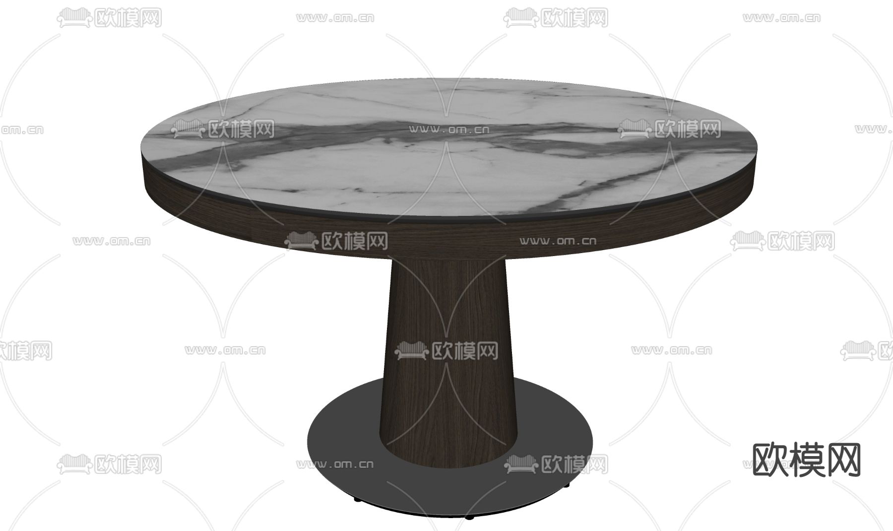 现代圆形餐桌su模型