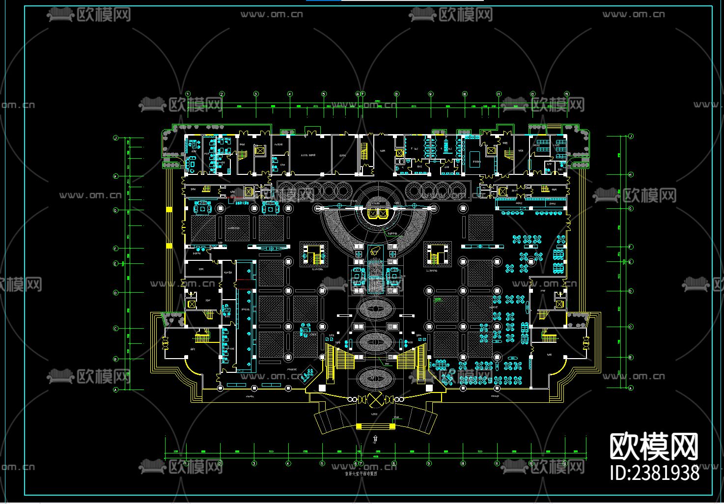 大型酒店建筑CAD施工图下载（渲染图1）