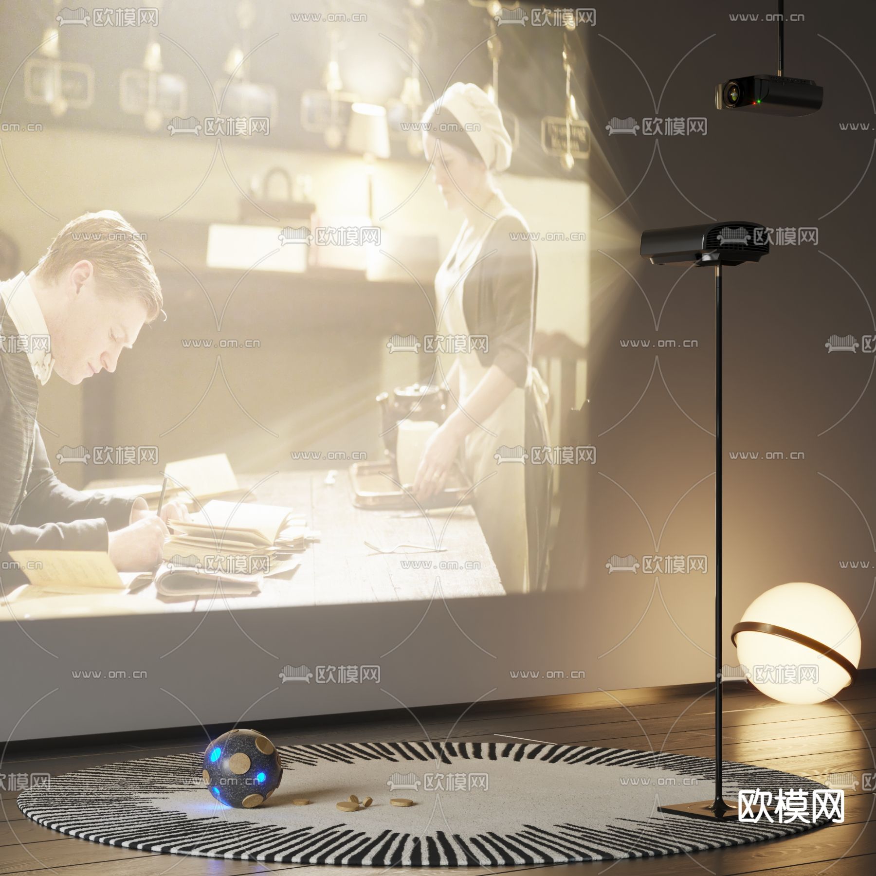 投影仪 投影机su模型下载（渲染图1）