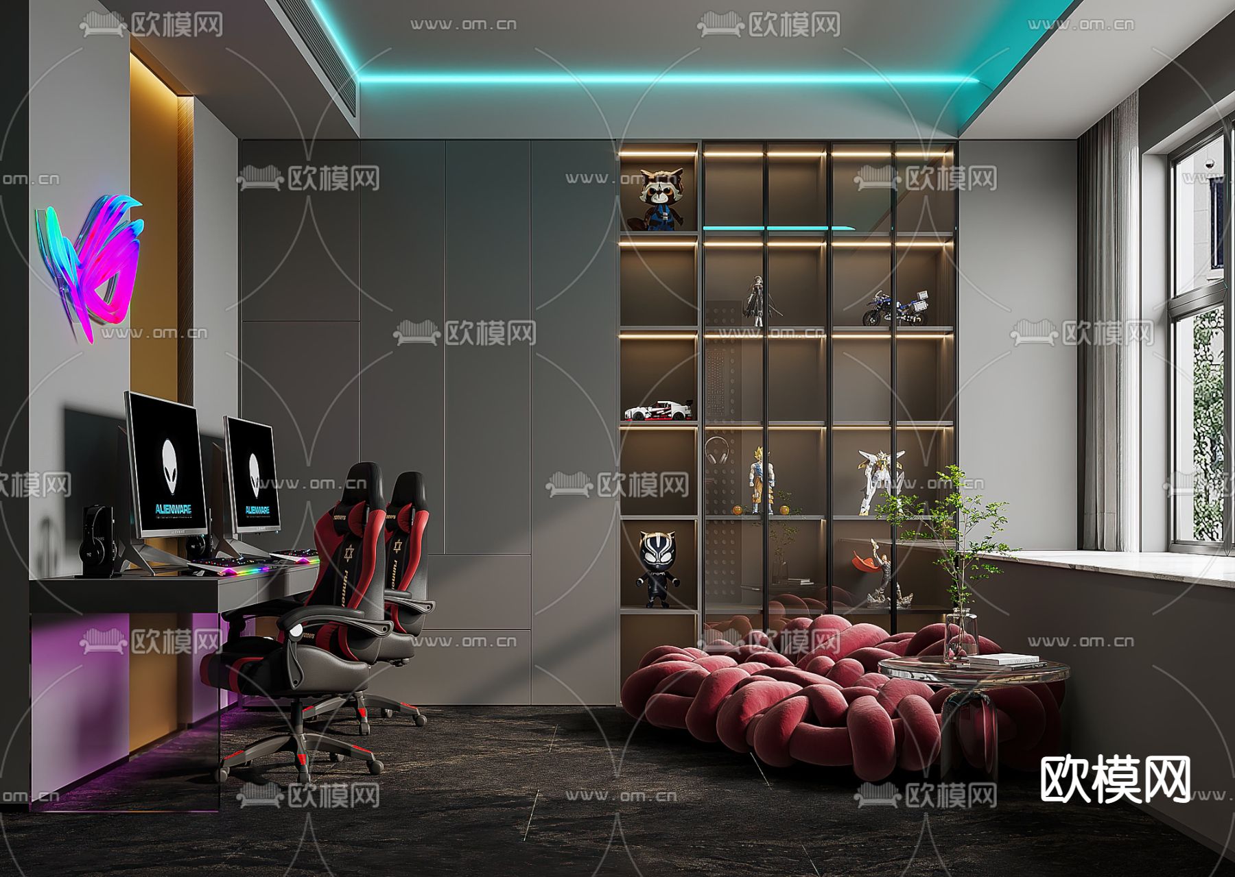 电竞房 游戏室3d模型下载_ID12208806_3dmax免费模型-欧模网