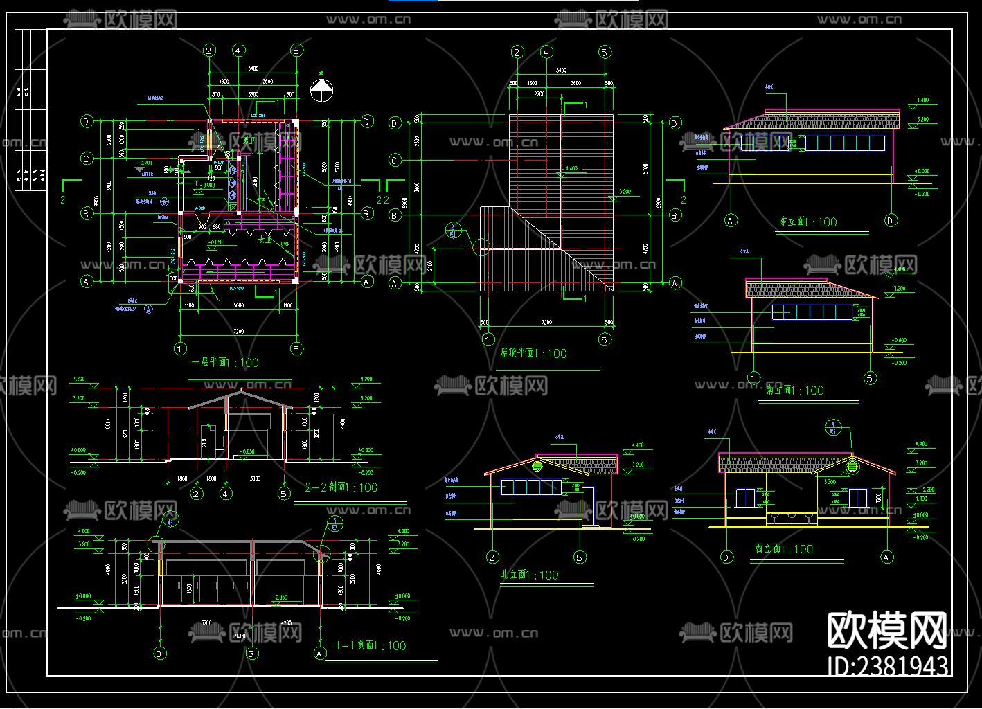 小公共厕所建筑CAD施工图下载（渲染图2）