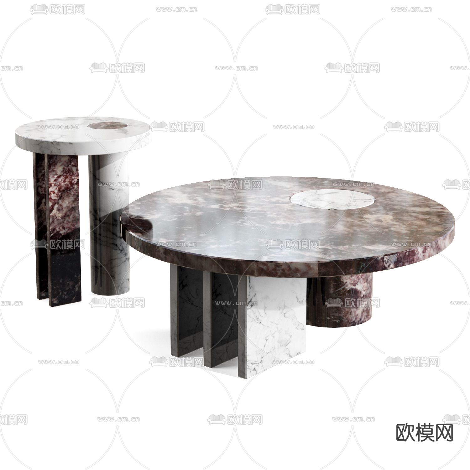 Baxter 子母茶几3d模型下载（渲染图2）