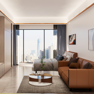  现代单身公寓su模型 