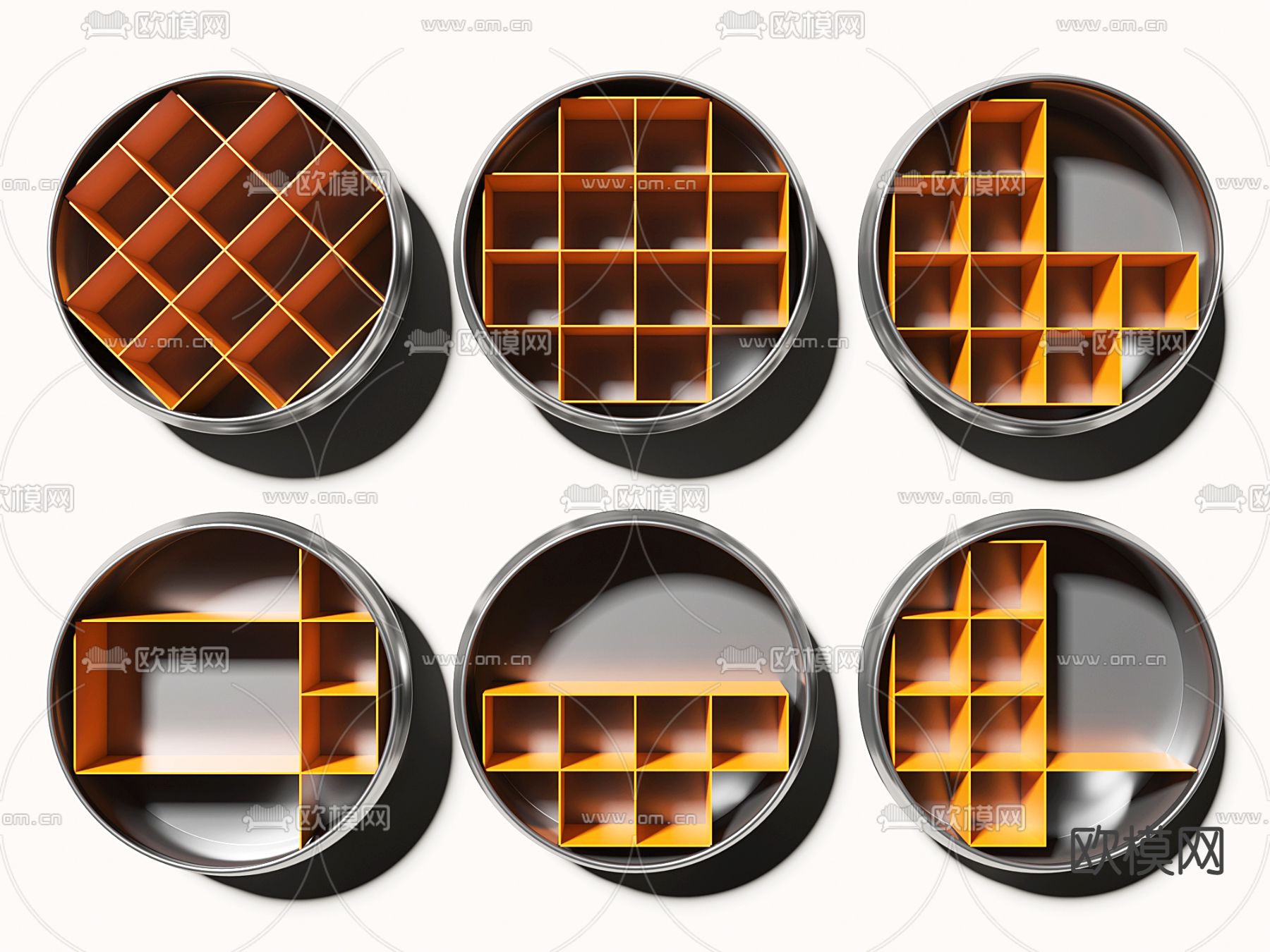 工业风圆形墙面酒架su模型下载（渲染图1）