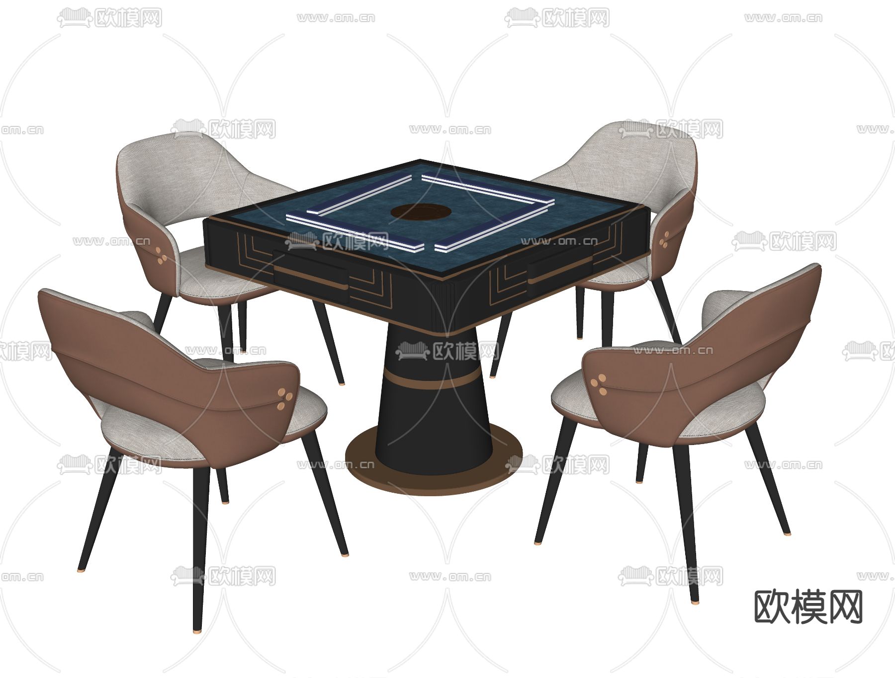 现代麻将桌su模型下载