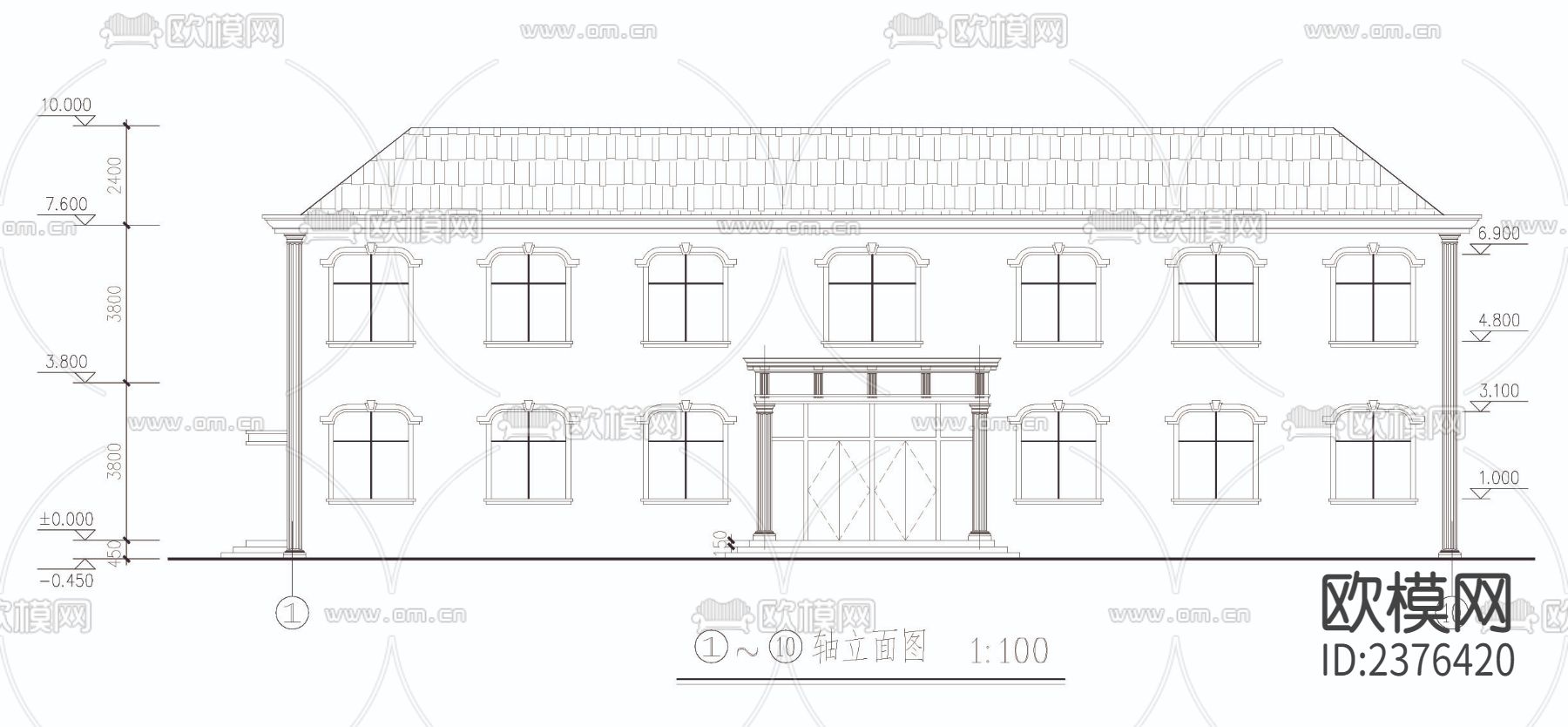 检查院拘留所CAD施工图下载（渲染图5）