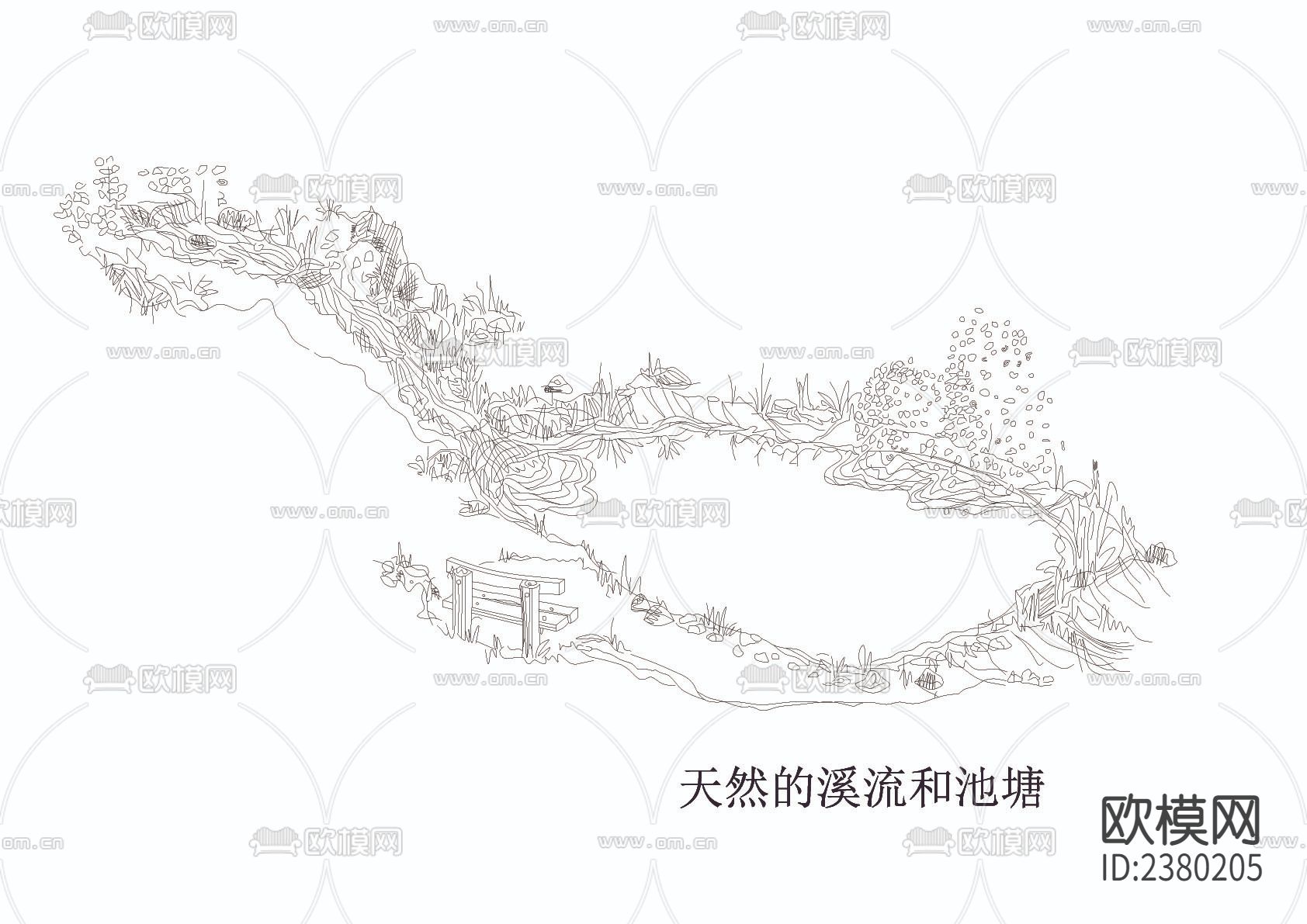水景CAD施工图下载（渲染图2）