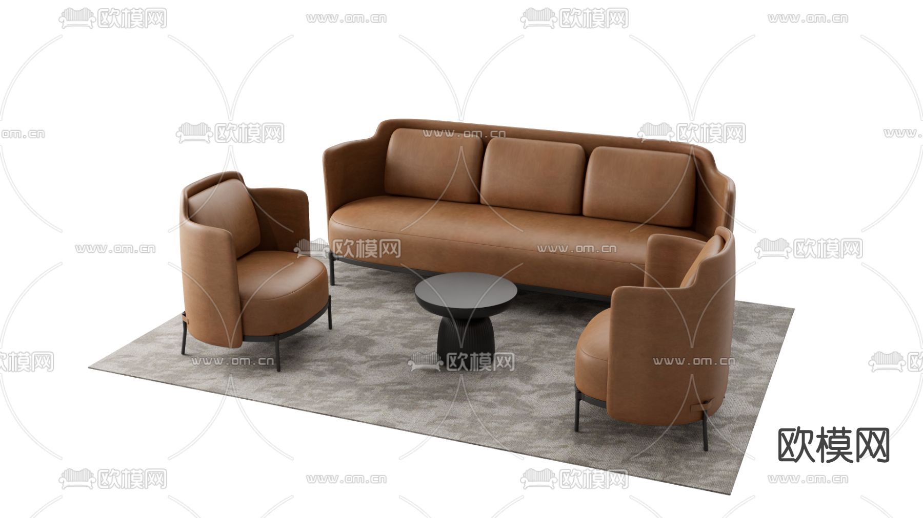 现代休闲沙发su模型下载（渲染图1）
