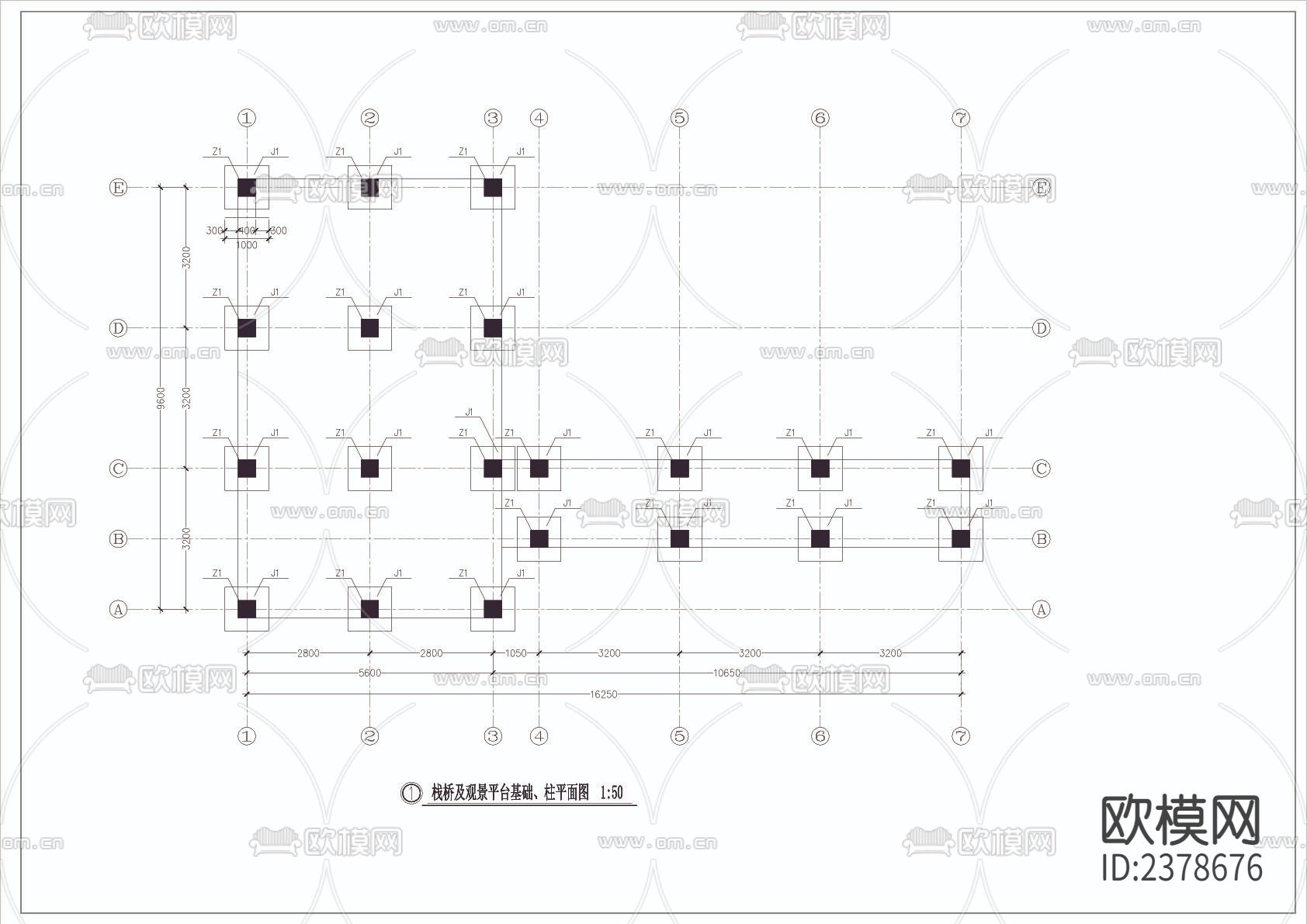 栈桥及观景平台CAD节点大样下载（渲染图5）