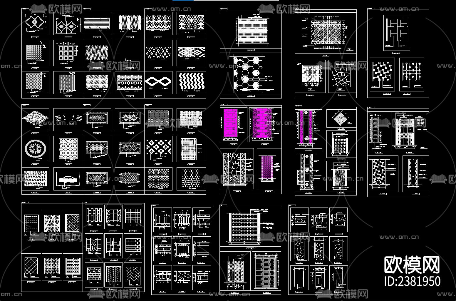 地面铺装100款素材合集CAD施工图下载（渲染图1）