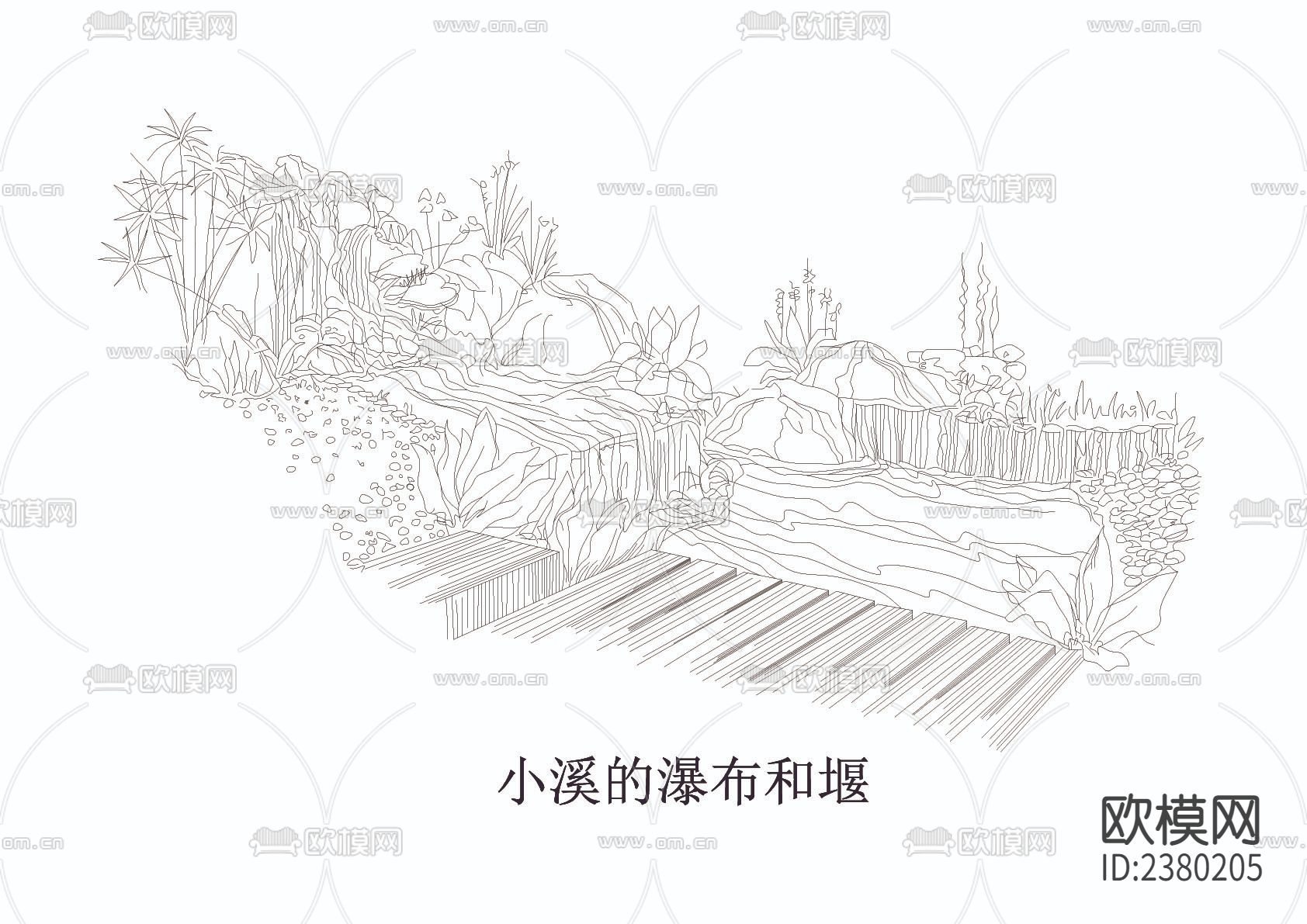 水景CAD施工图下载（渲染图3）
