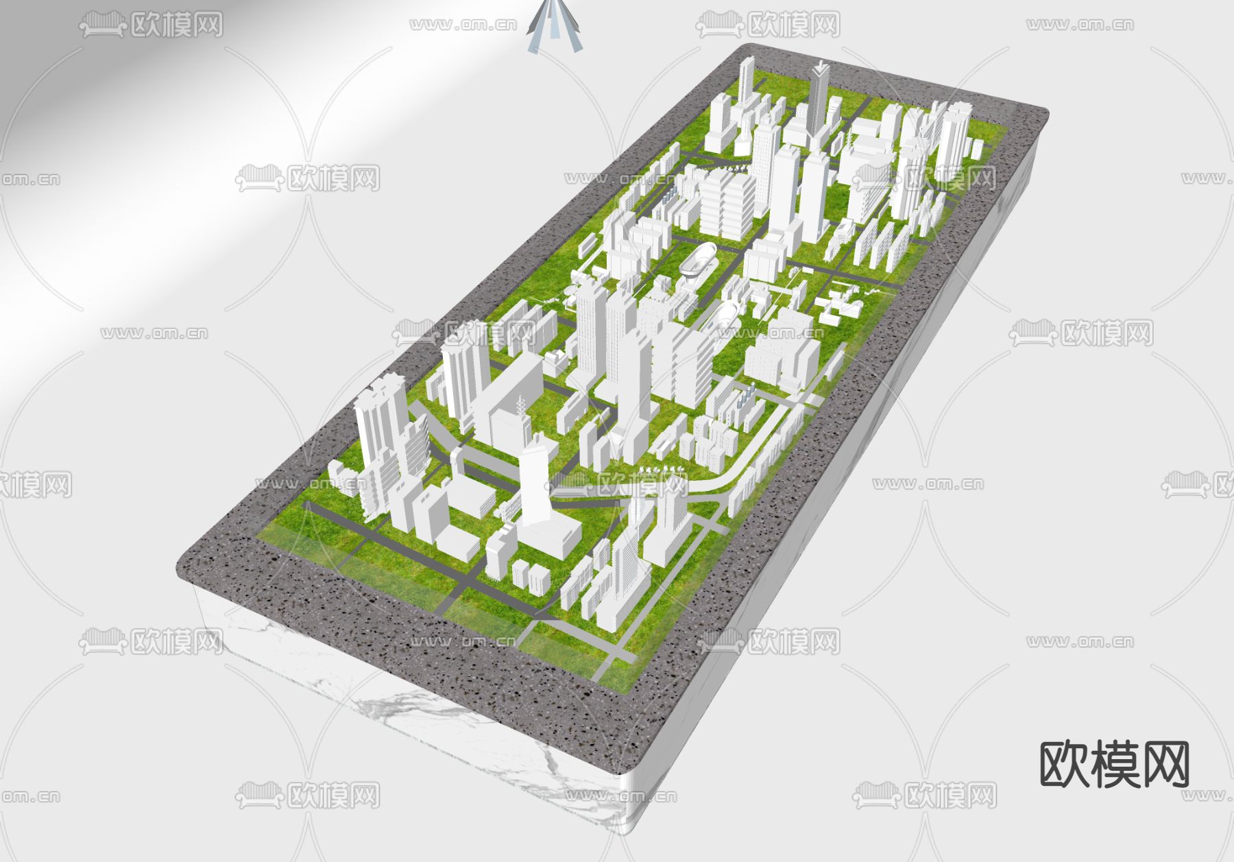 现代售楼处沙盘su模型下载（渲染图2）