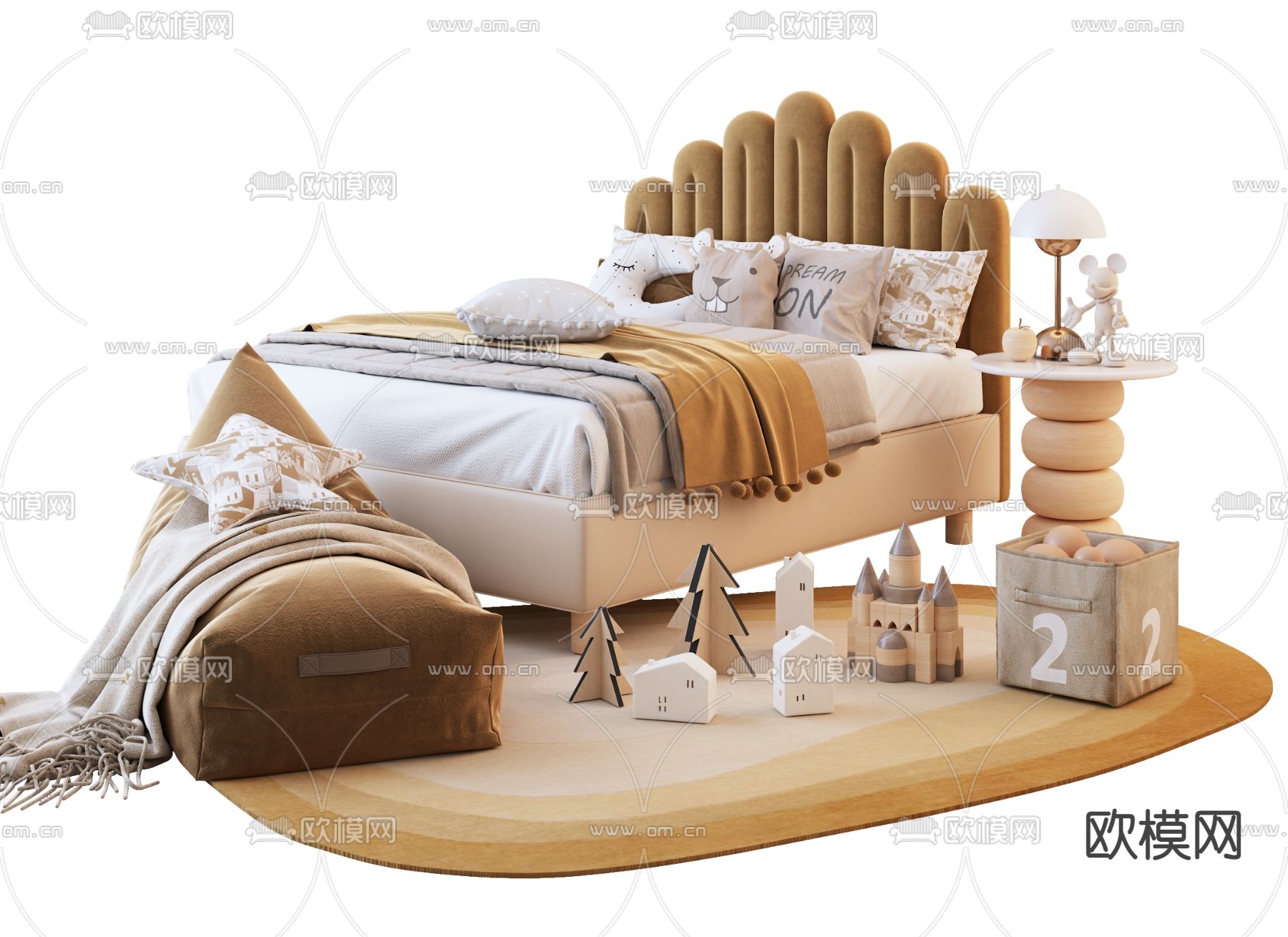 儿童床 小孩床3d模型下载
