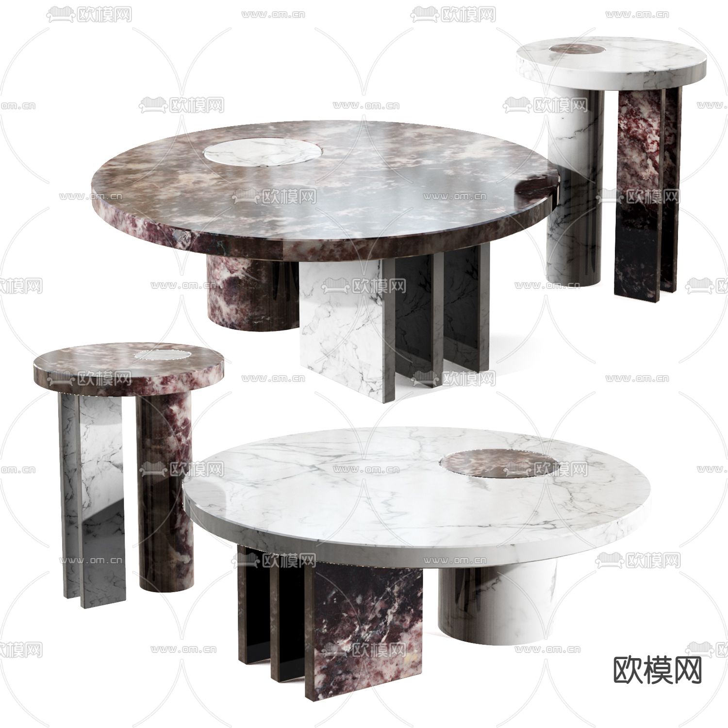 Baxter 子母茶几3d模型下载（渲染图1）