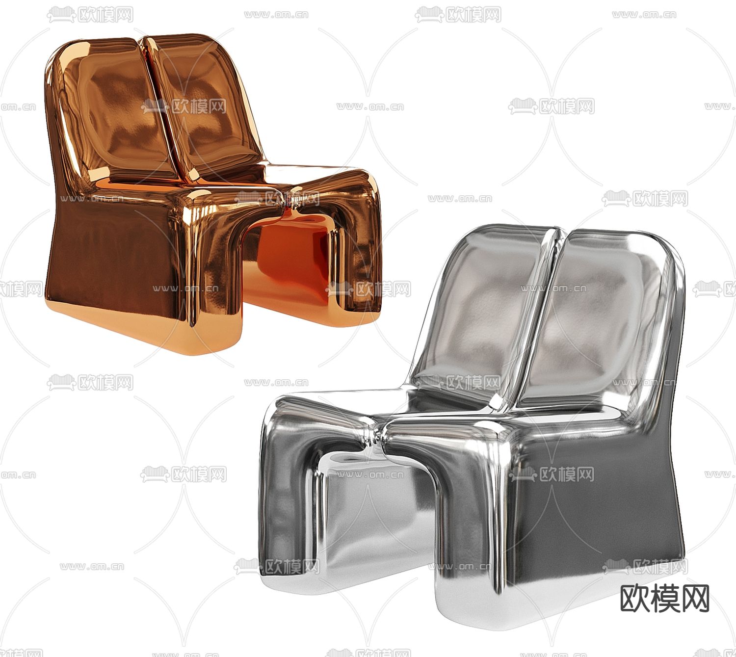 B&B Italia 休闲椅 扶手椅3d模型下载（渲染图1）