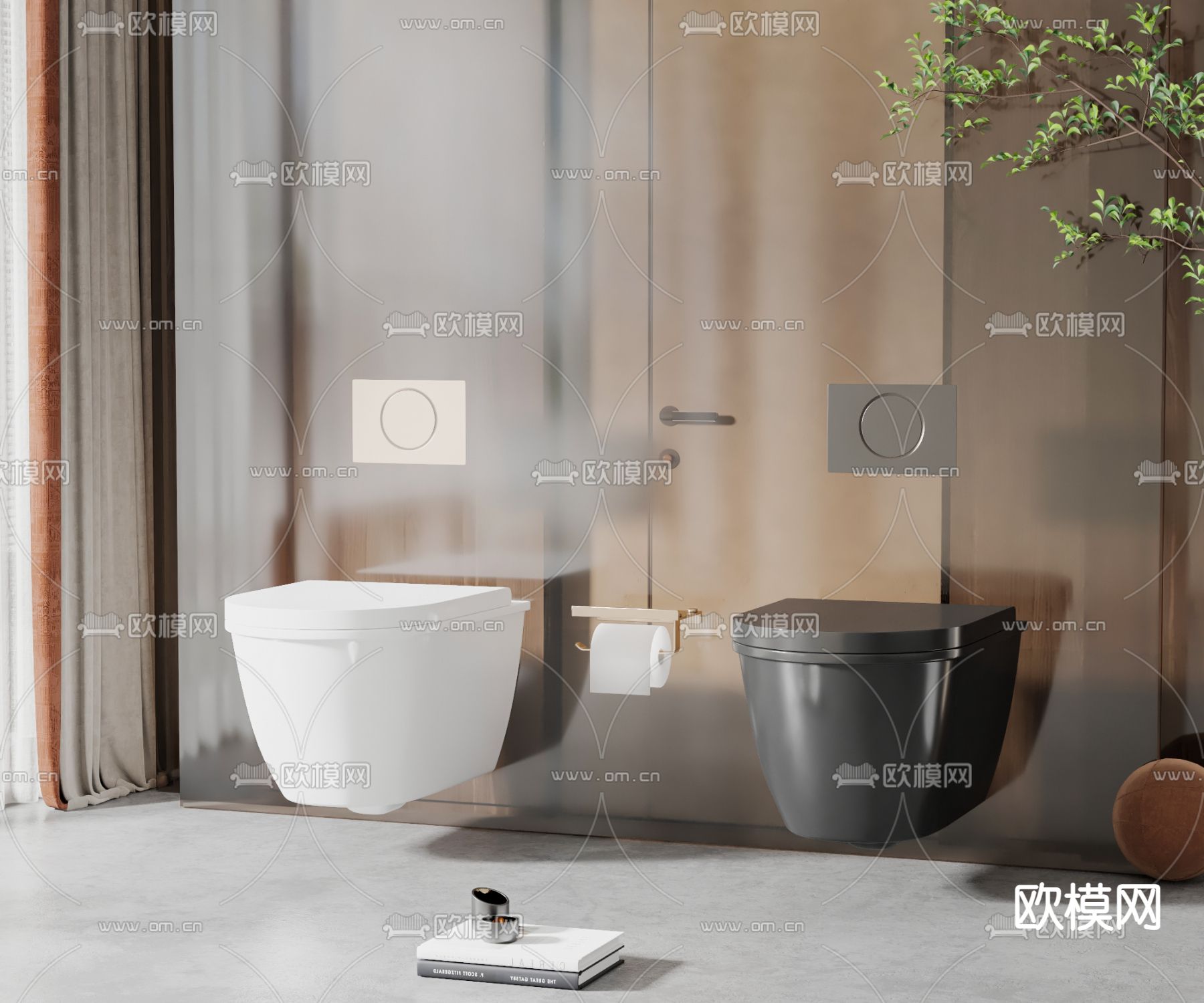 壁挂式座便器 马桶3d模型下载