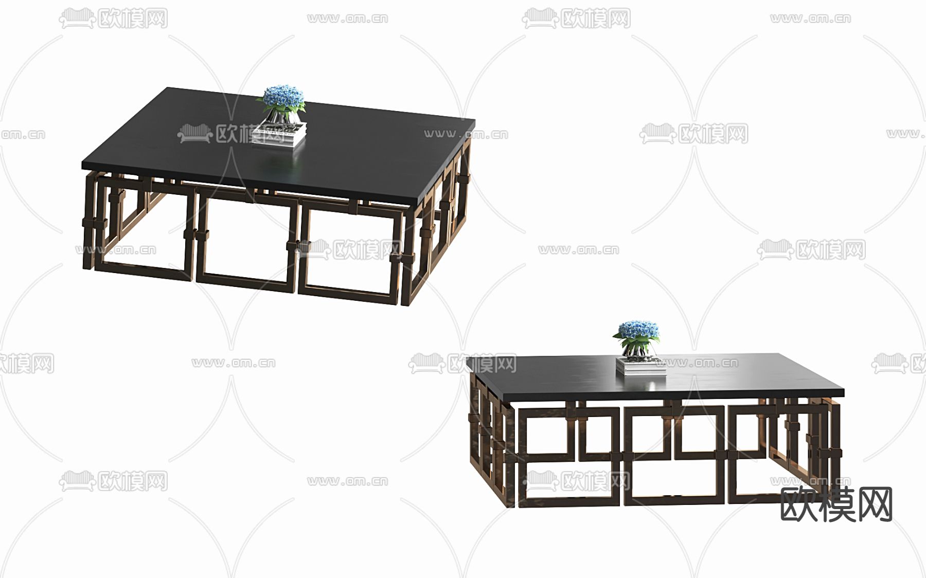 现代金属茶几3d模型下载_ID12211385_3dmax免费模型-欧模网