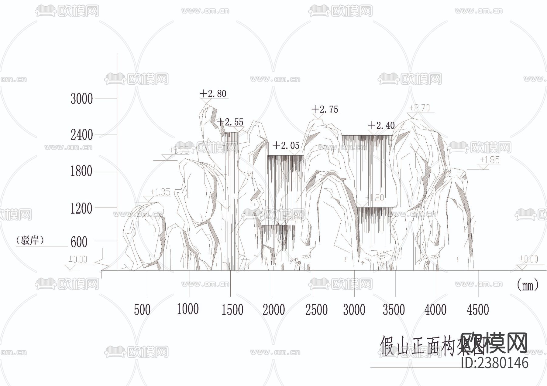 小假山和水池过滤池图节点大样下载（渲染图1）