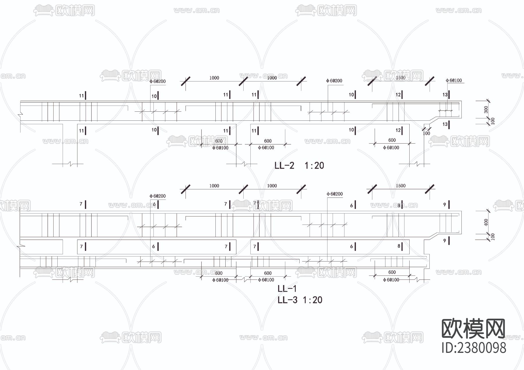 游廊详图CAD施工图下载（渲染图4）