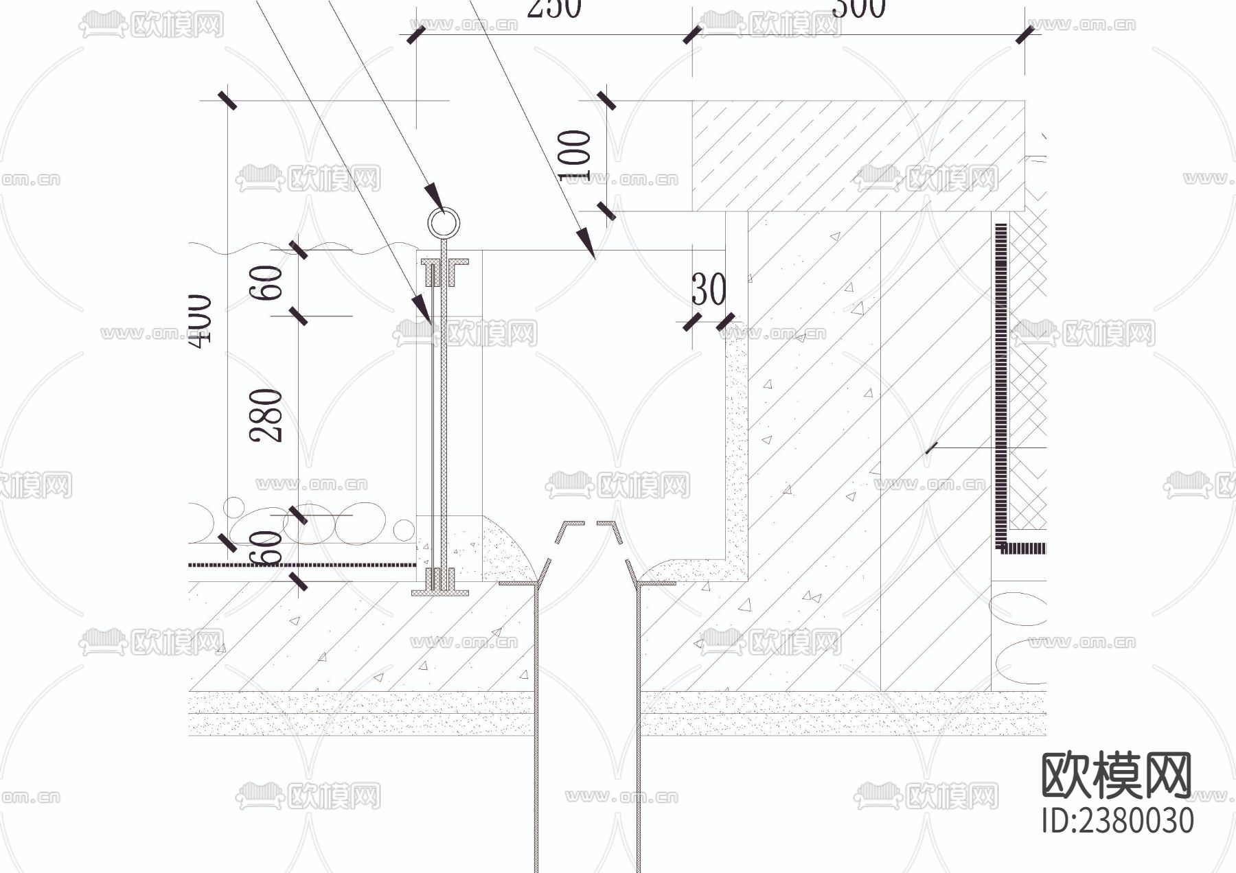 水池溢水口CAD施工图下载（渲染图2）