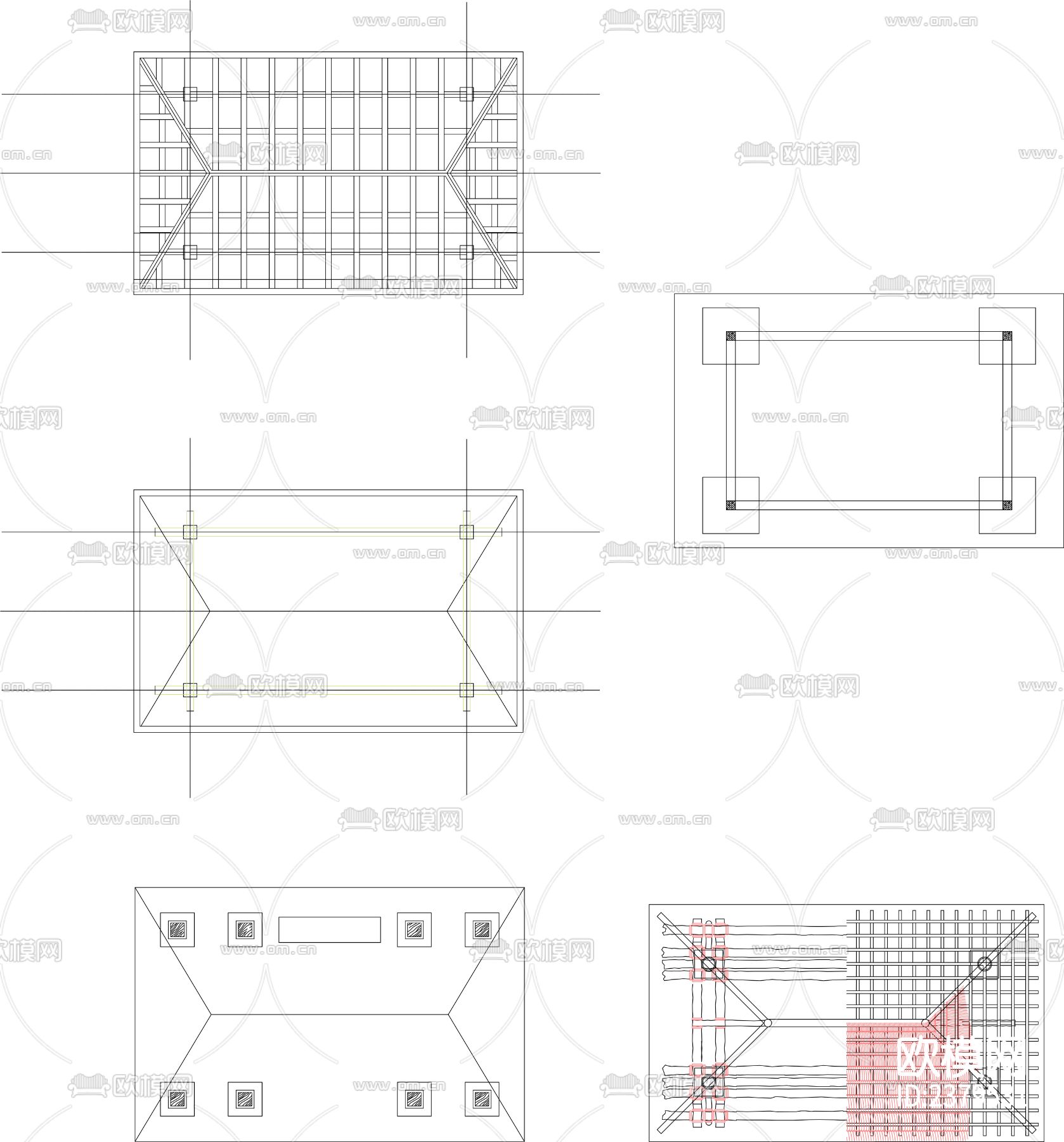 茅草亭CAD节点大样下载（渲染图2）