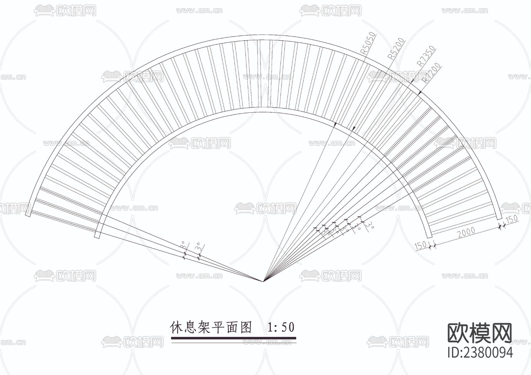 休息架CAD施工图下载（渲染图1）