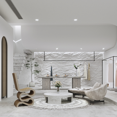  现代女装服饰店su模型 