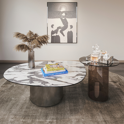  Minotti  几何子母茶几su模型 