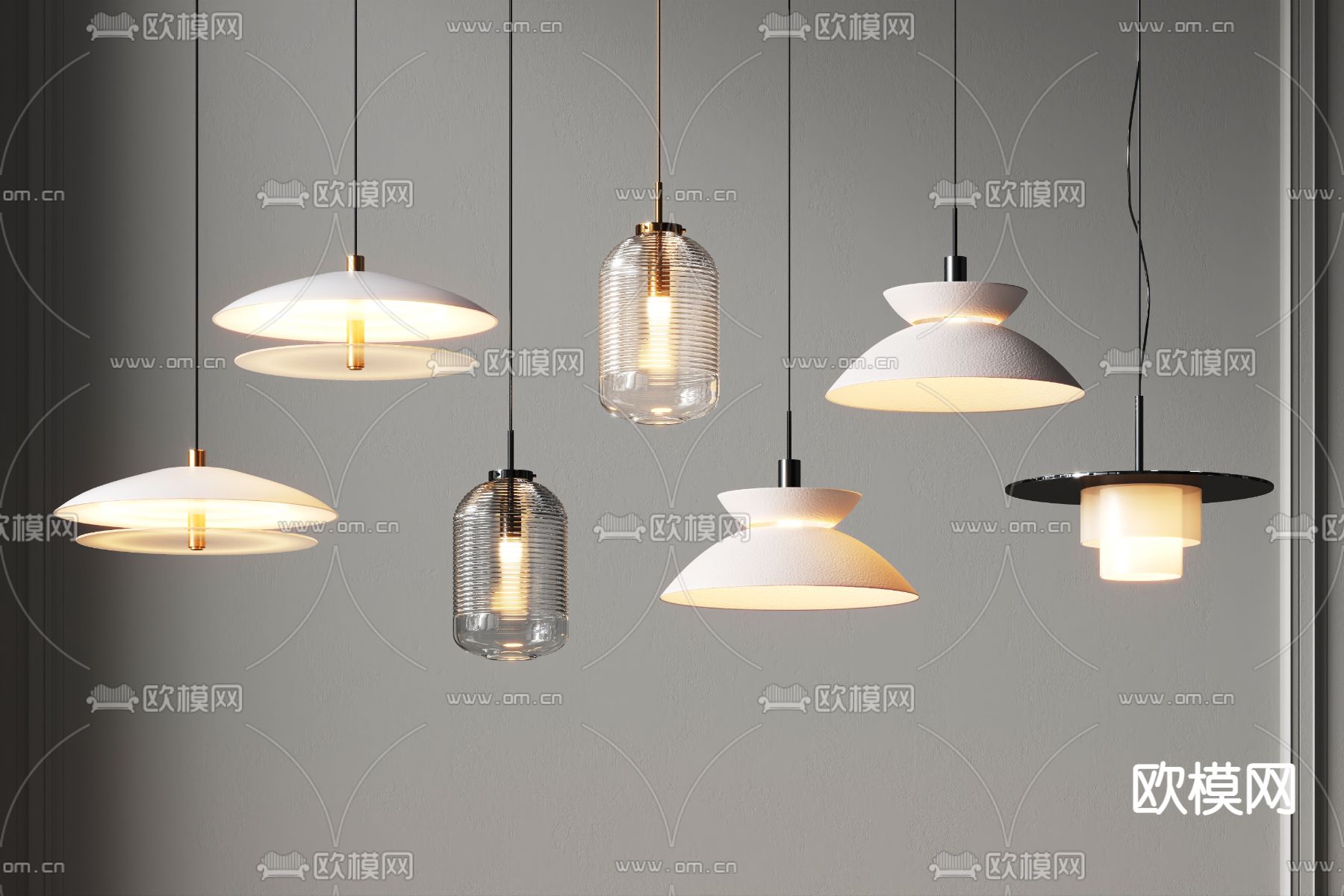 轻奢创意小吊灯3d模型下载