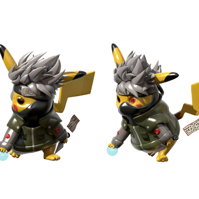  现代火影皮卡丘公仔su模型 